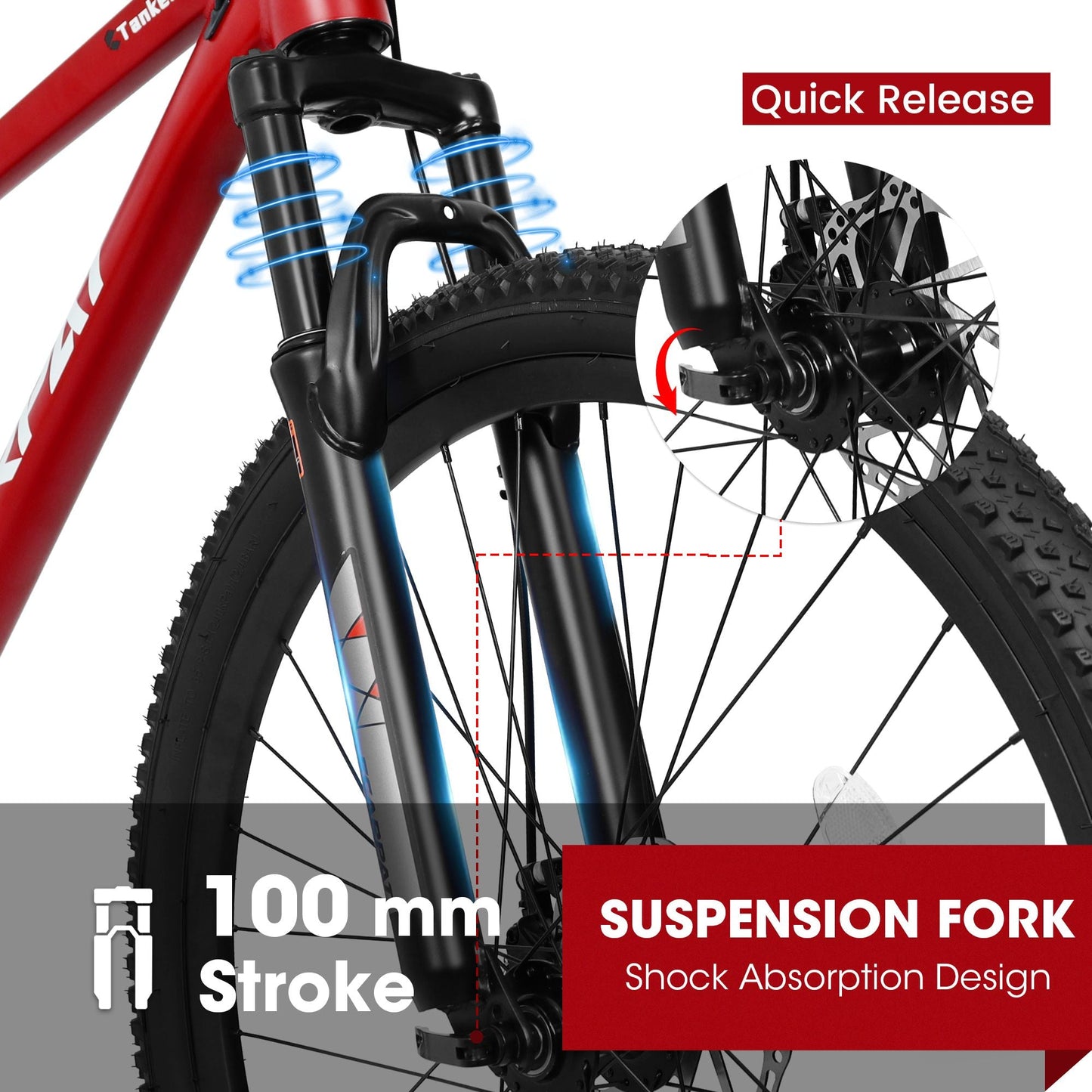 A27312 Mountain Bike 27.5 Inch Wheels, 21-Speed Mens Womens Trail Commuter City Mountain Bike, Aluminium Frame Disc Brakes Thumb Shifter Front Fork Bicycles