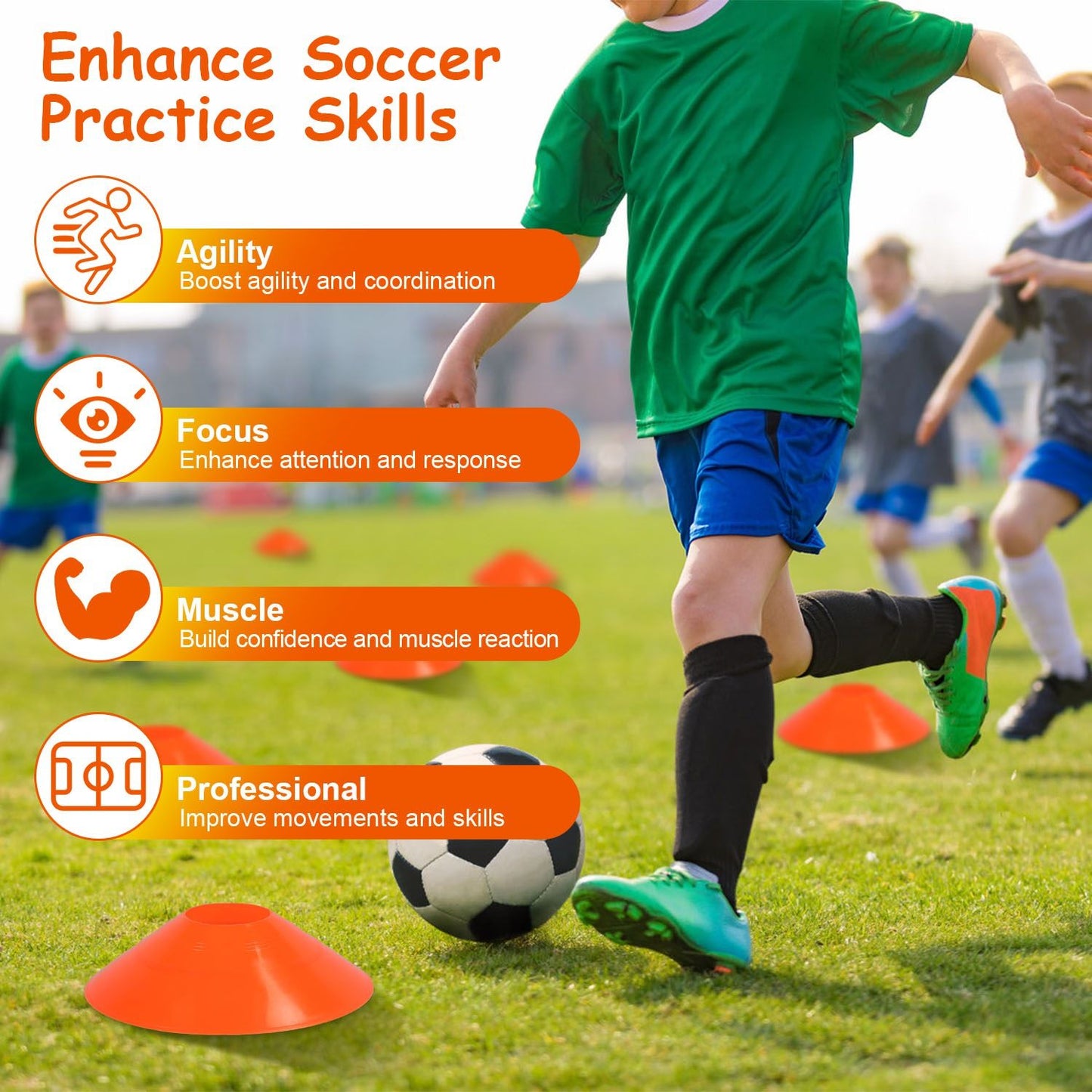 Portable Kids Soccer Training Goal Set with Pump, Cones, and Agility Ladder for Backyard Fun