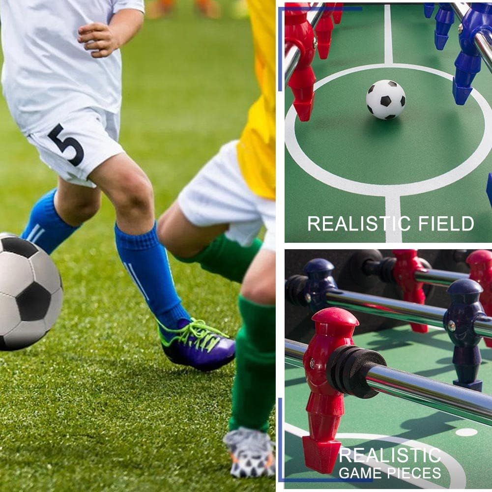 Foosball Table Arcade Games: soccer Tables Adult Size for Home, Game Room, Bar - Competition Sized Football Table w/ 2 Balls, 2 Drink Holders, Table Soccer Game for Kids and Adults