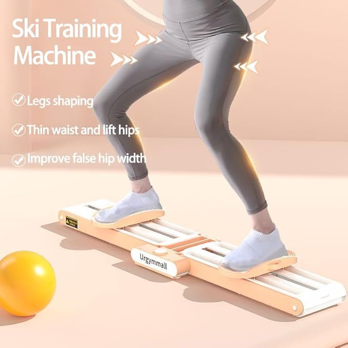 Ski Machine Pelvic Floor Muscle exercise Trainer, Indoor Home Ski Machine, Steel Slide Ski Machine, Double Bearing Pulley, No Shaking, Silent Exercise