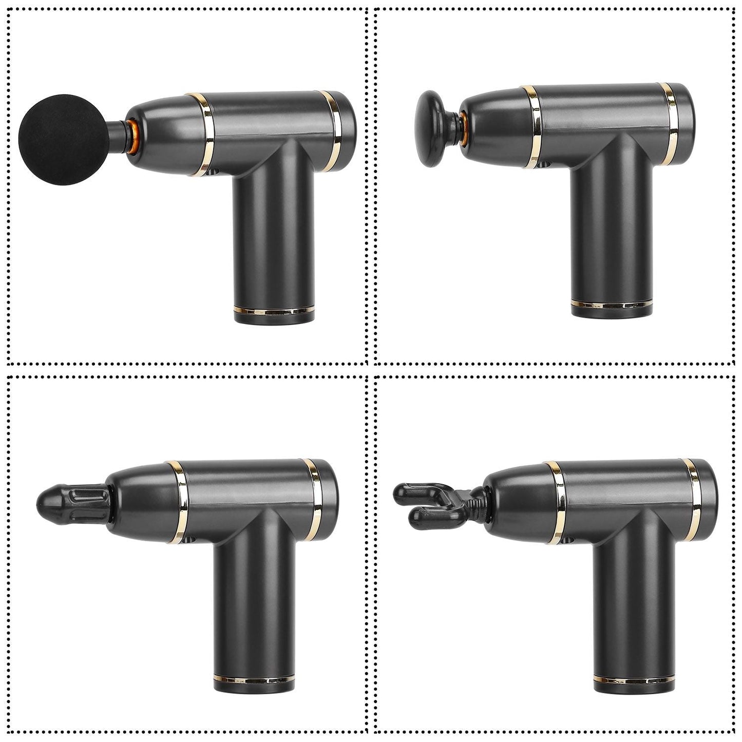 Percussion Massage Gun USB Type C Rechargeable Deep Tissue Vibration Massager Handheld Leg Body Cordless Massager with 4 Interchangeable Heads 8 Intensity Indicators