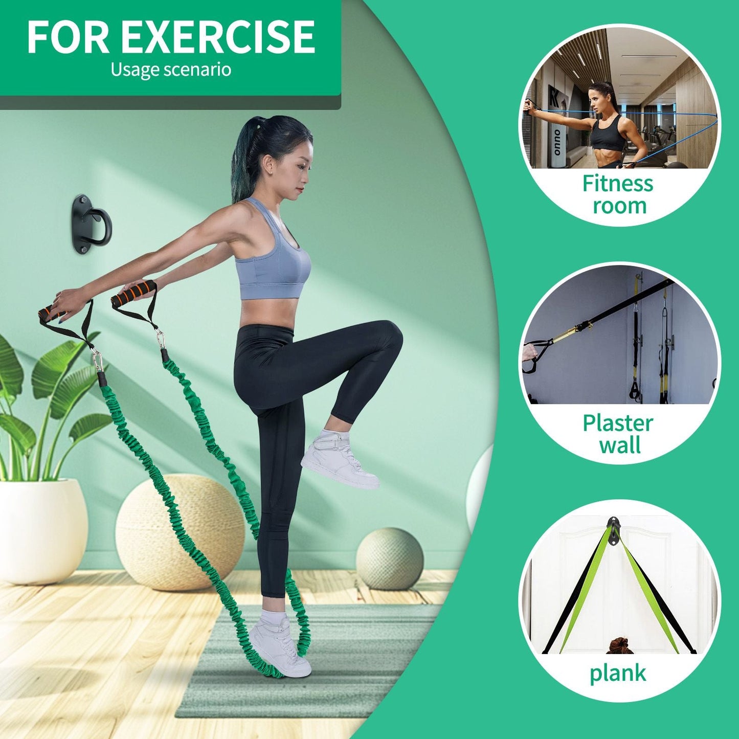 Heavy-Duty Wall Anchor Resistance Bands for Safe Home Gym Training