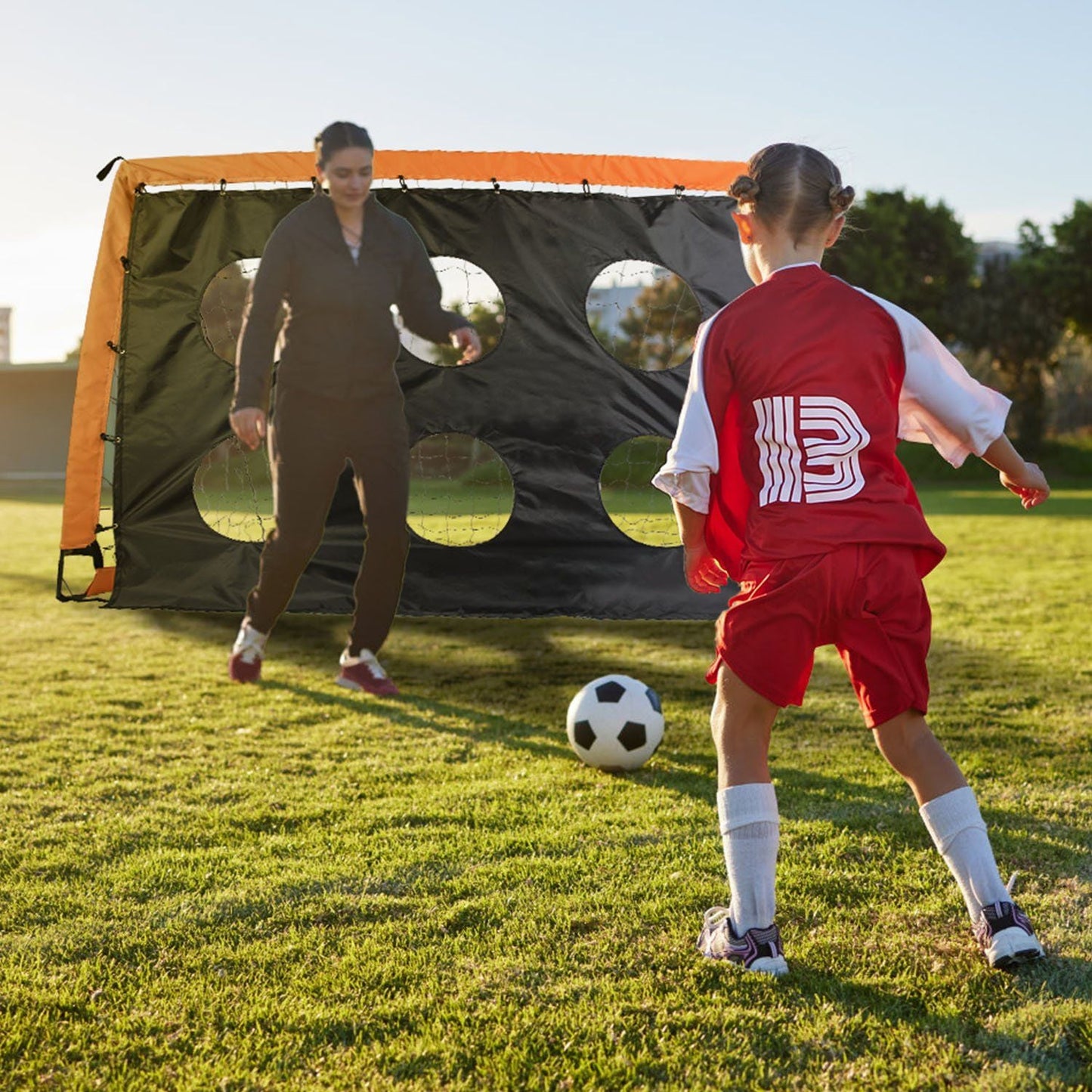 Portable Kids Soccer Training Goal Set with Pump, Cones, and Agility Ladder for Backyard Fun