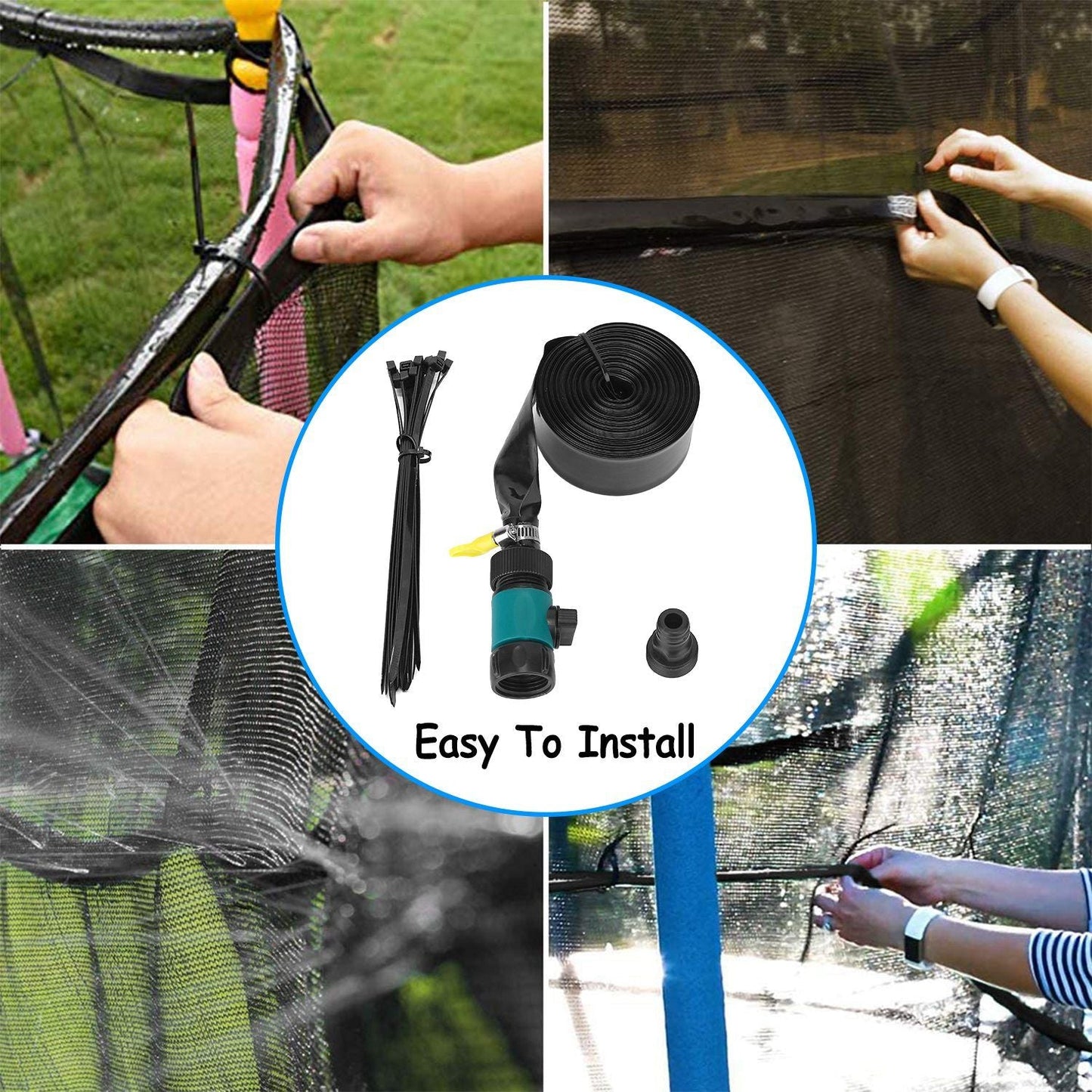 Kids Trampoline Sprinkler Outdoor Water Park Fun Splash Toy