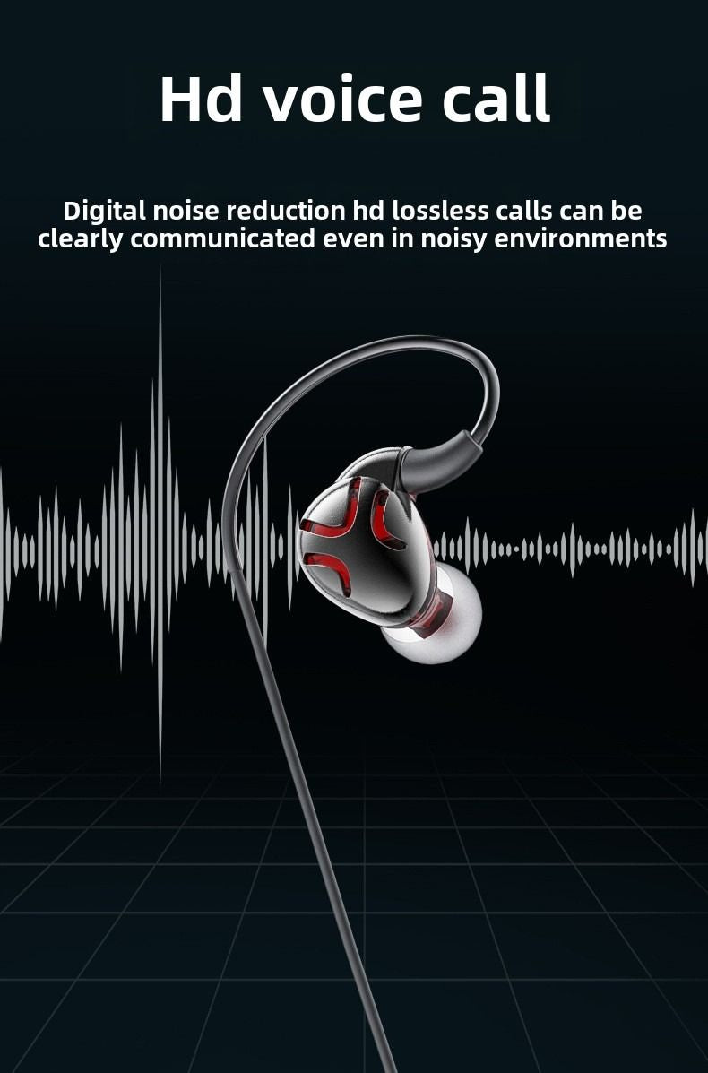 Bluetooth headset neck type ultra-long standby noise reduction for Apple Huawei 5.3 wireless in-ear sports headphones