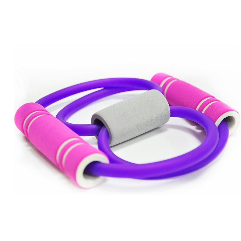 Foam Handle 8 Shape Elastic Band; Tension resistance Band for Abdomen Waist Arm Leg Stretching; Fitness Training