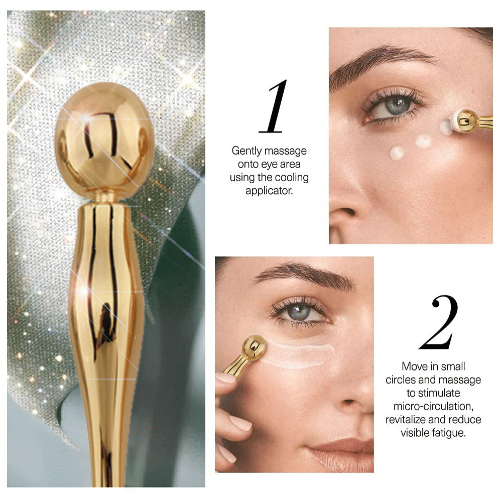 Facial Eye Cream Massager Stick with Metal Wand Applicator for Smooth Skin