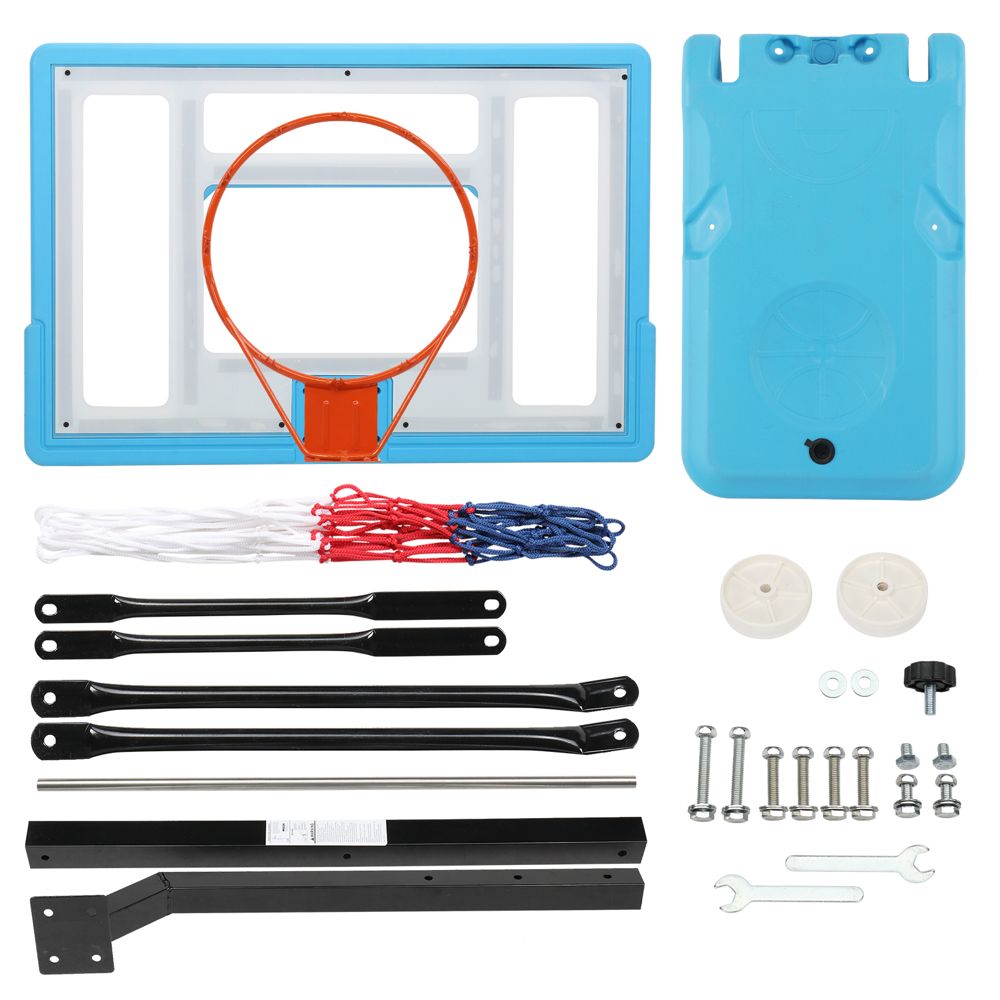 Adjustable PVC Transparent Basketball Hoop - 115-135cm Poolside Frame for Fun Games