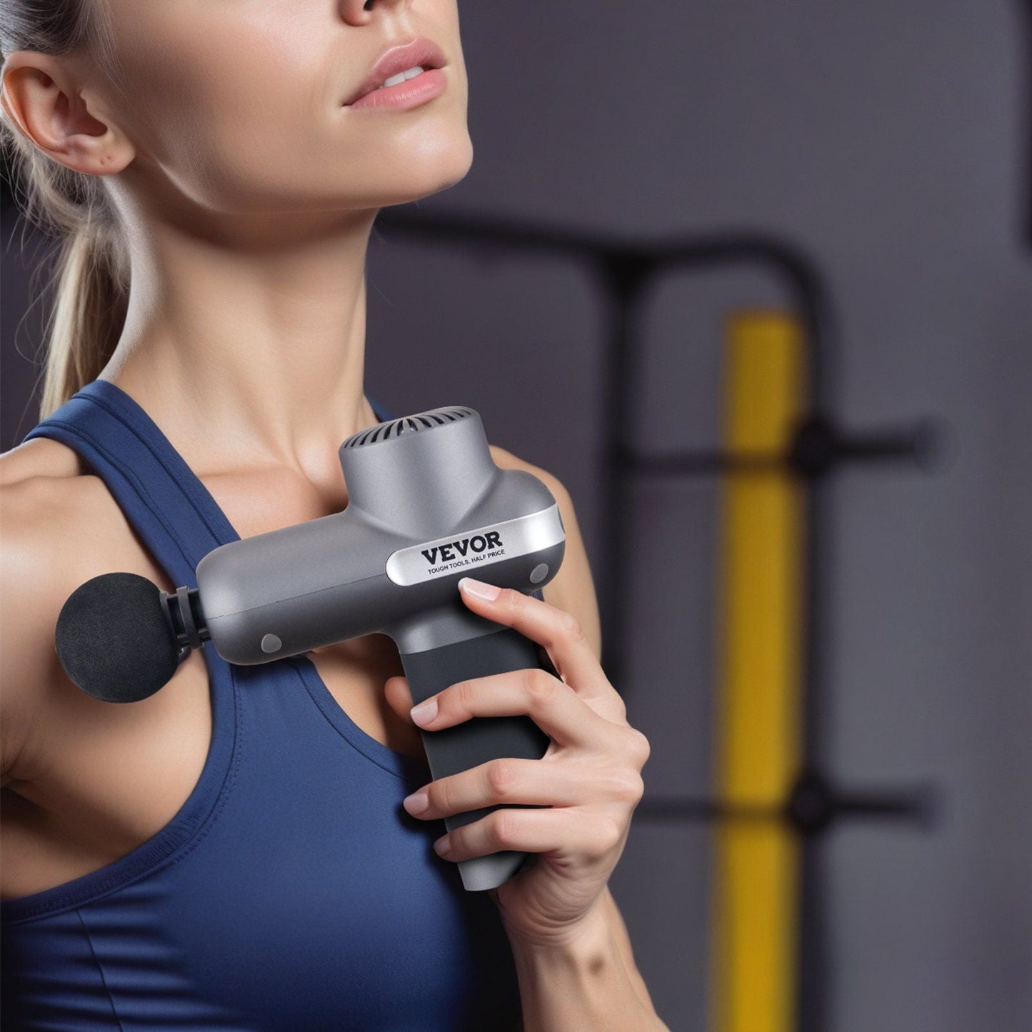 Massage Gun Deep Tissue, Percussion Muscle Massager for Athletes - with 5 Speed Levels & 6 Massage Heads, 7.4V 2500mAh Batteries, Handheld Electric Massage Gun for Pain Relief, Muscle Relaxation
