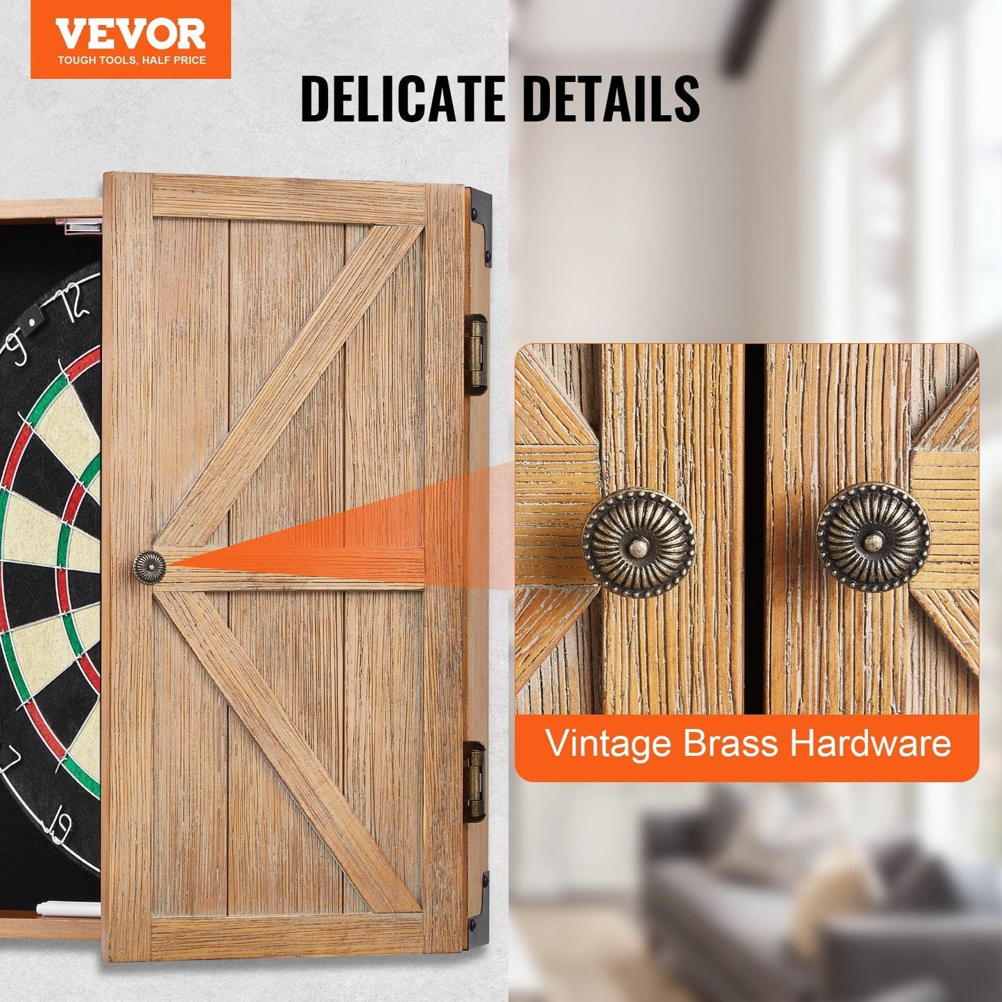 Solid Wood Dartboard Cabinet Official Size (Dart board Not Included)