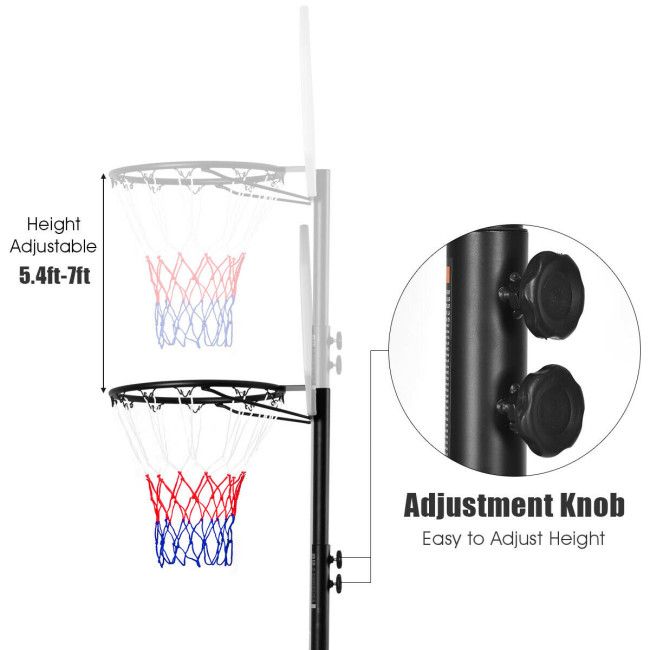Portable Adjustable Basketball Hoop with Wheels for Easy Movement