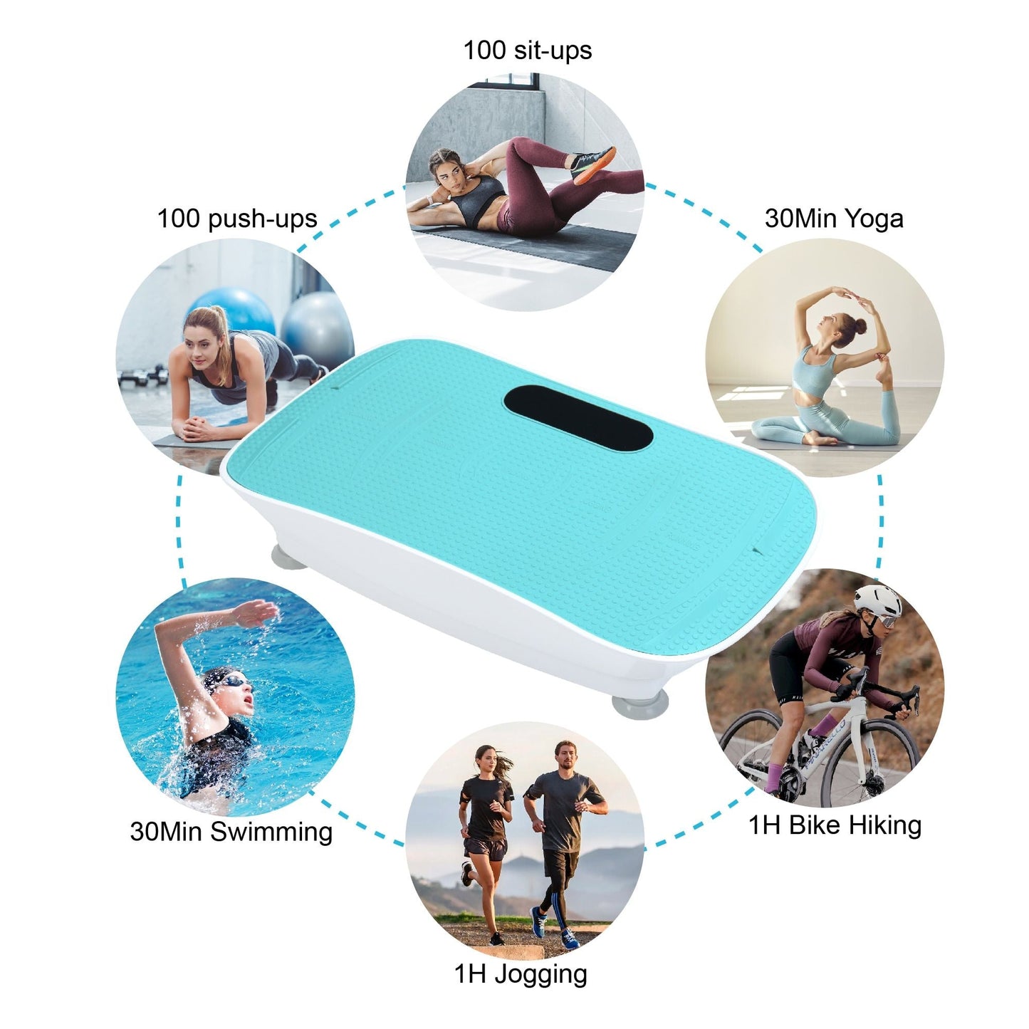Silent Vibration Plate Crazy Fitness Massage 10-Frequency Weight Loss & Fat Burner Body Shaking Machine For Unisex Blue