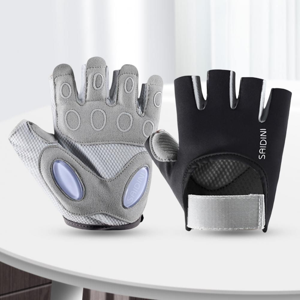 1 Pair Training Gloves Non-Slip Fingerless weight lifting gloves Palm Protector Unisex Sweat-wicking Ridding gym Gloves for Outdoor Sports