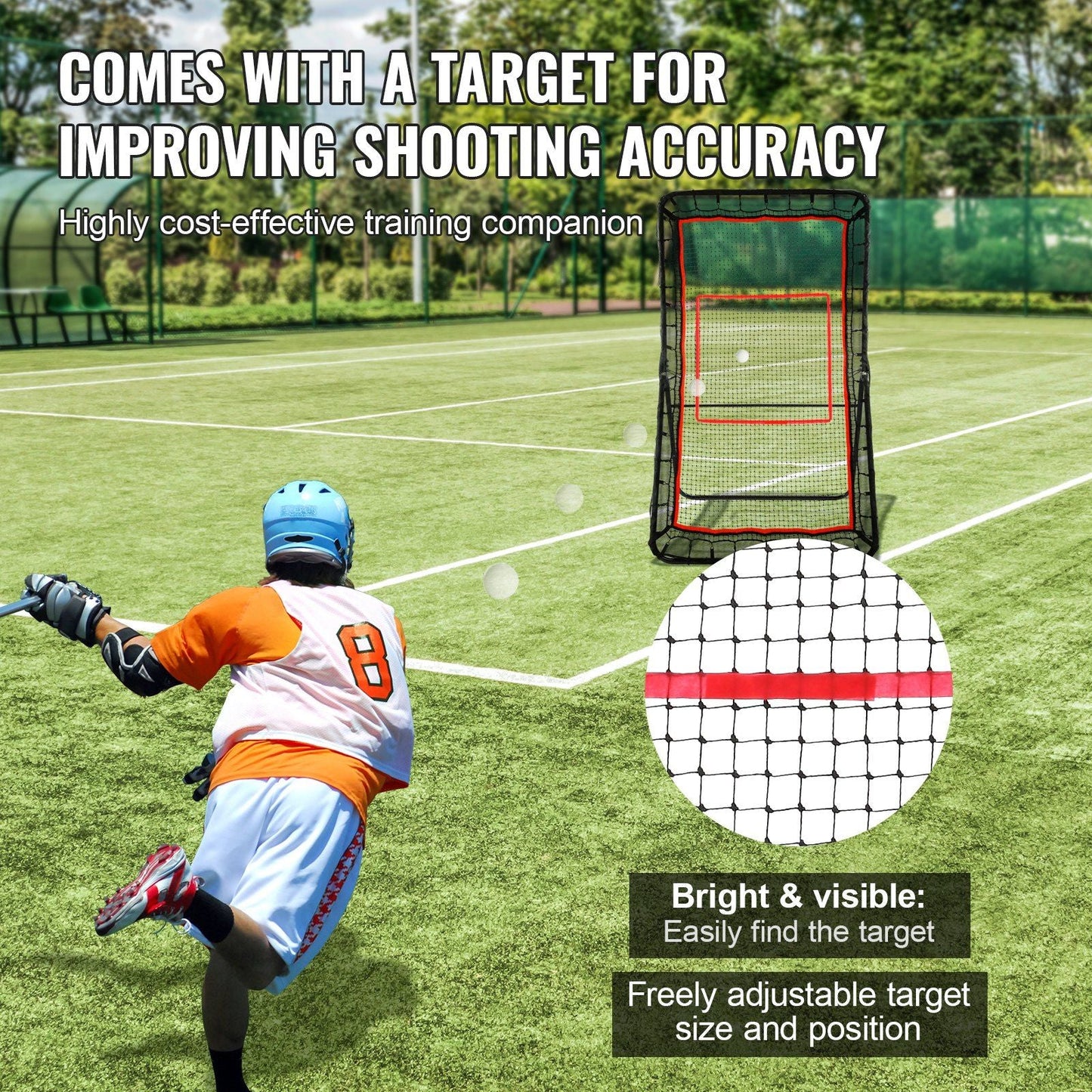 Lacrosse Rebounder for Backyard, 4x7 Ft Volleyball Bounce Back Net,