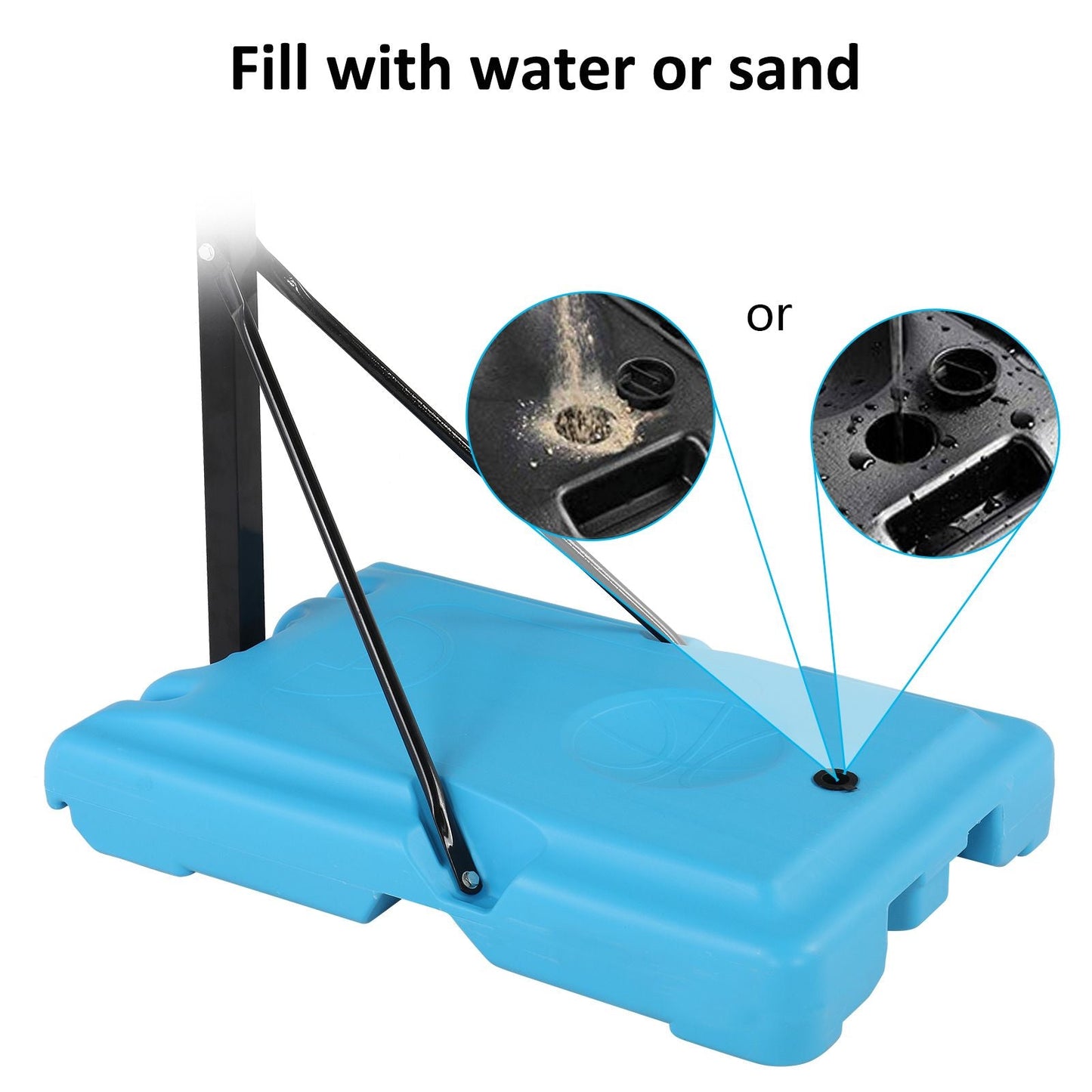 Adjustable PVC Transparent Basketball Hoop - 115-135cm Poolside Frame for Fun Games