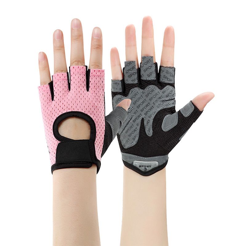 Gym Gloves, Women Yoga Weightlifting gloves Breathable Half Finger Anti-Slip Pad Bicycle Cycling Glove Sport Exercise Equipment