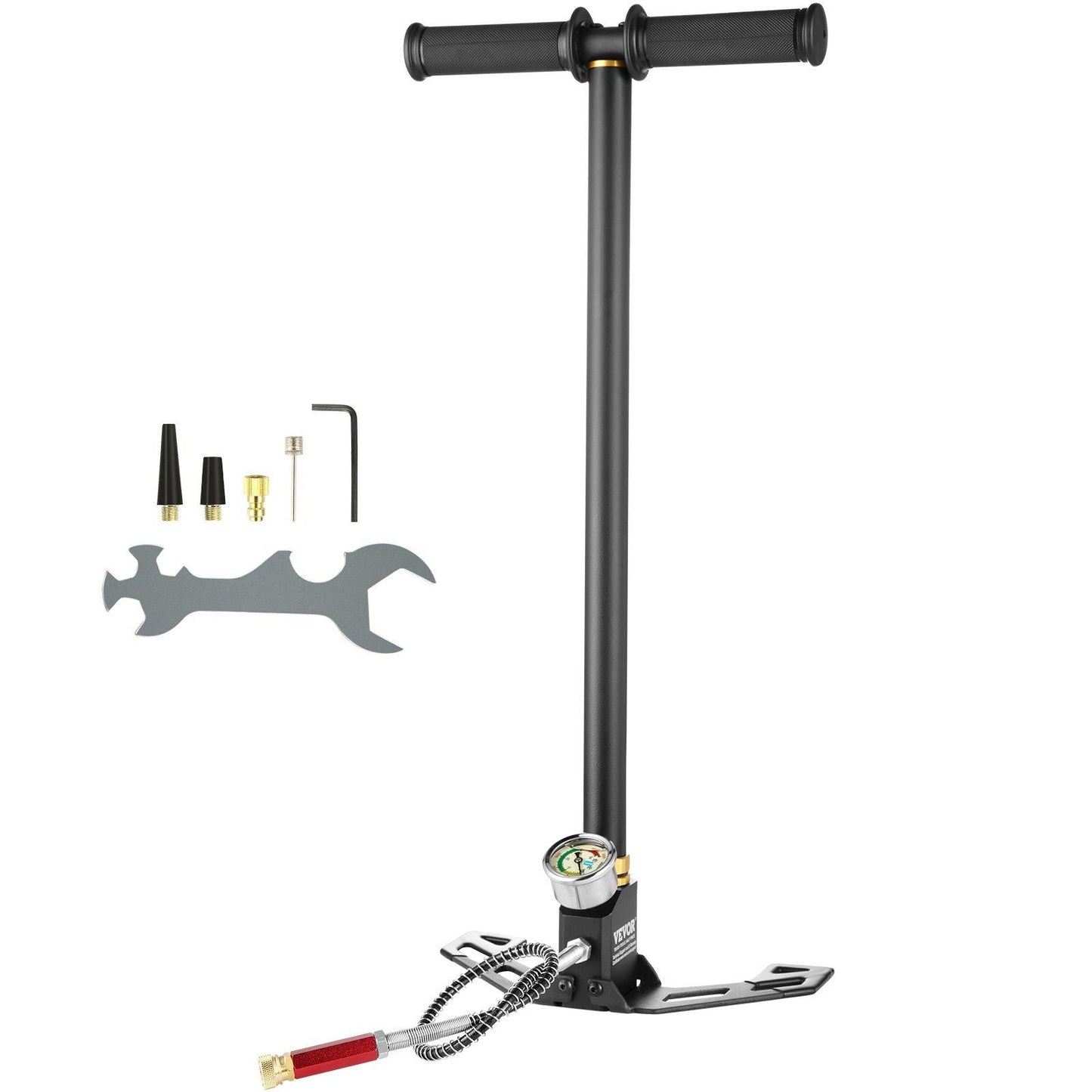 4500PSI High Pressure Airgun Pump for PCP Rifles - 3 Stage Stirrup Pump