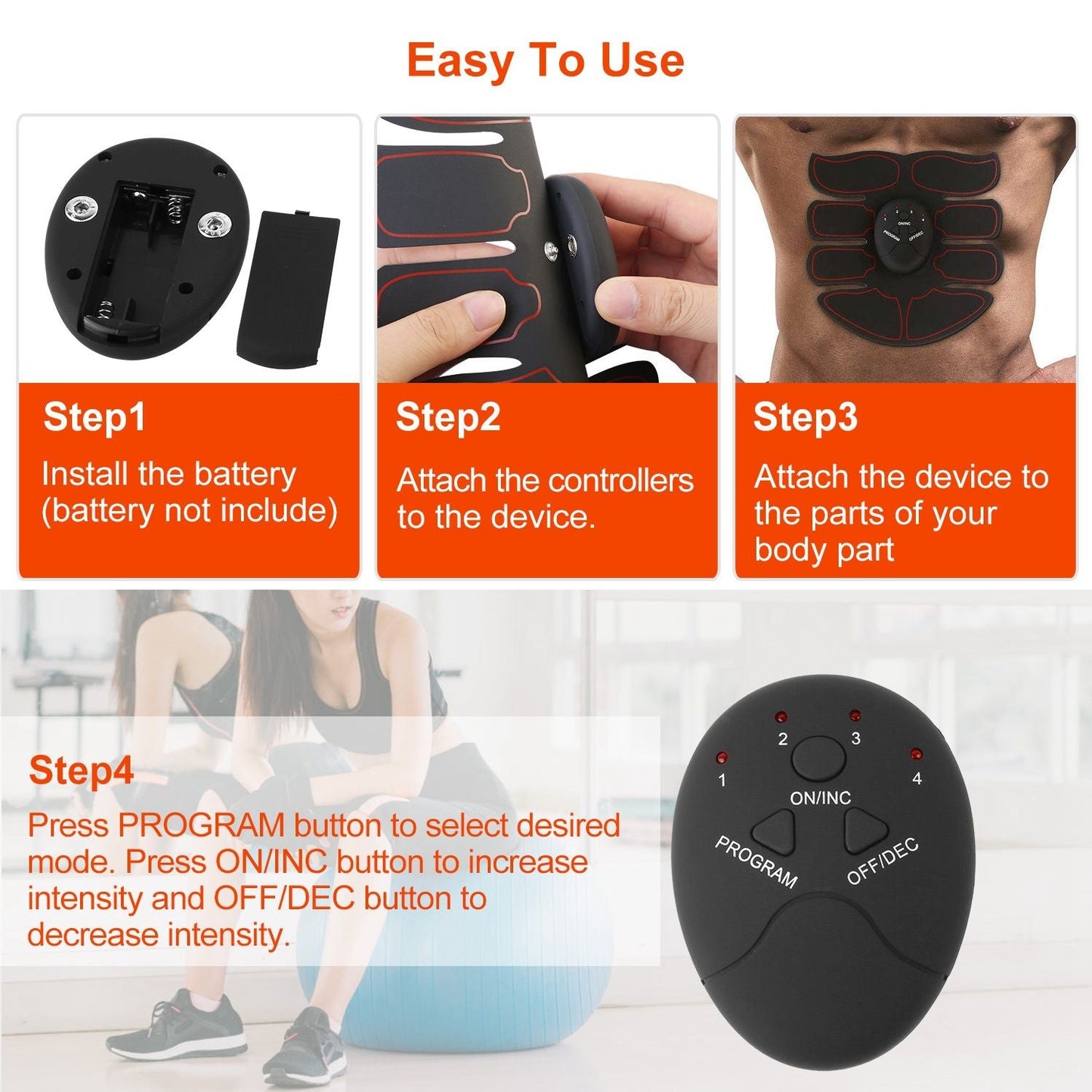 Advanced EMS Abdominal Toning Belt for Fitness - 6 Modes for Effective Muscle Stimulation