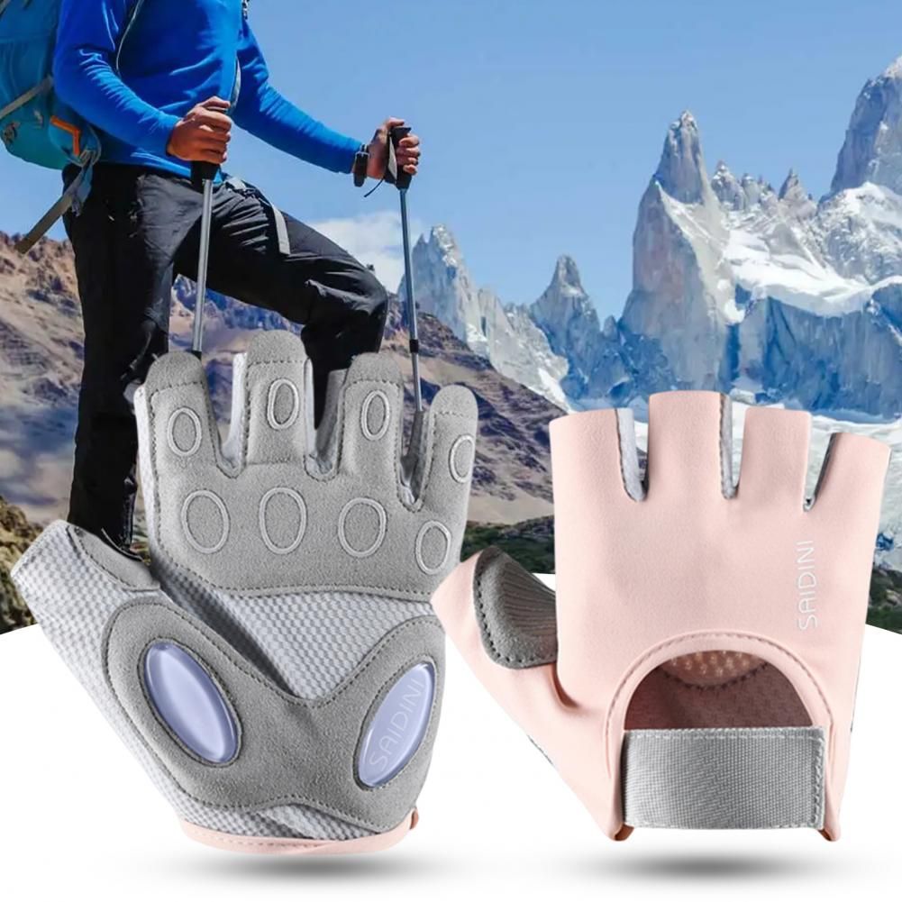 1 Pair Training Gloves Non-Slip Fingerless weight lifting gloves Palm Protector Unisex Sweat-wicking Ridding gym Gloves for Outdoor Sports