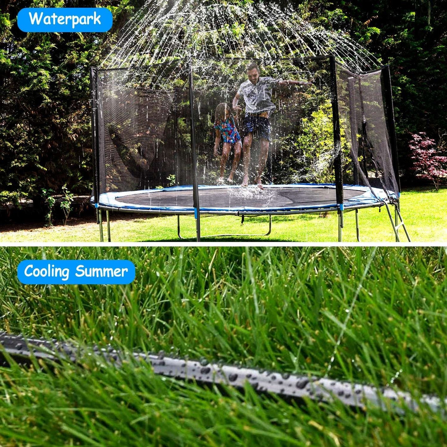 Kids Trampoline Sprinkler Outdoor Water Park Fun Splash Toy