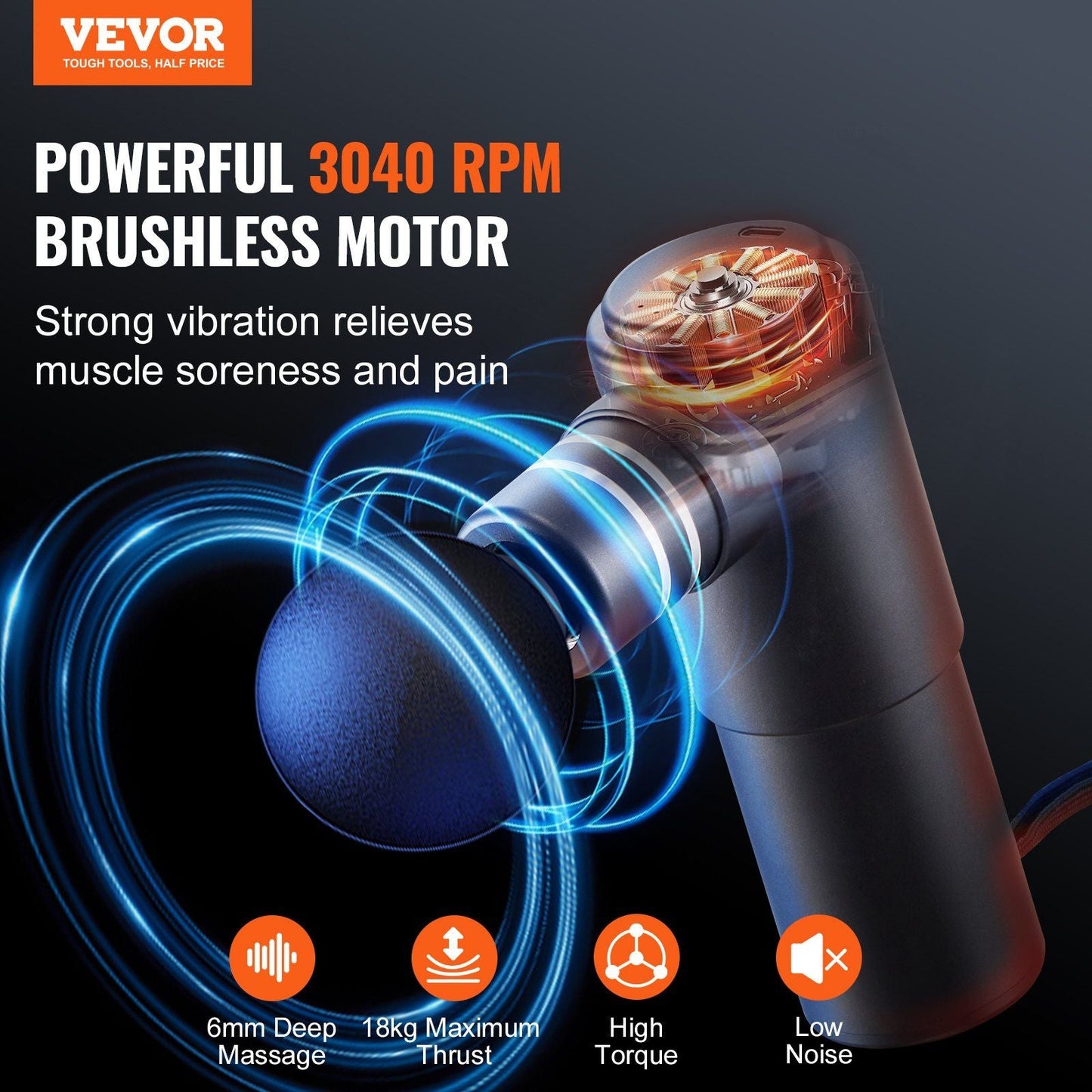 Massage Gun Deep Tissue, Percussion Mini Muscle Massage Gun for Athletes - with 4 Speed Levels & 4 Massage Heads, 12V 2500mAh Batteries, Handheld Massage Gun for Pain Relief, Muscle Relaxation