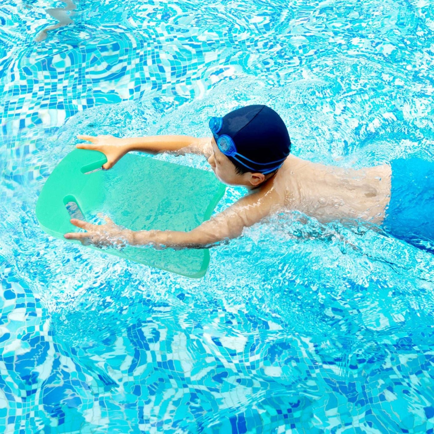 Swimming Kickboard EVA Foam Floating Swim Aid Kick Board U Design Water Training Board with Integrated Hole Handle for Adults Kids Beginners