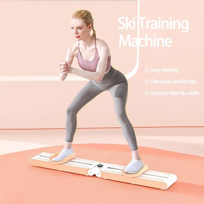 Ski Machine Pelvic Floor Muscle exercise Trainer, Indoor Home Ski Machine, Steel Slide Ski Machine, Double Bearing Pulley, No Shaking, Silent Exercise