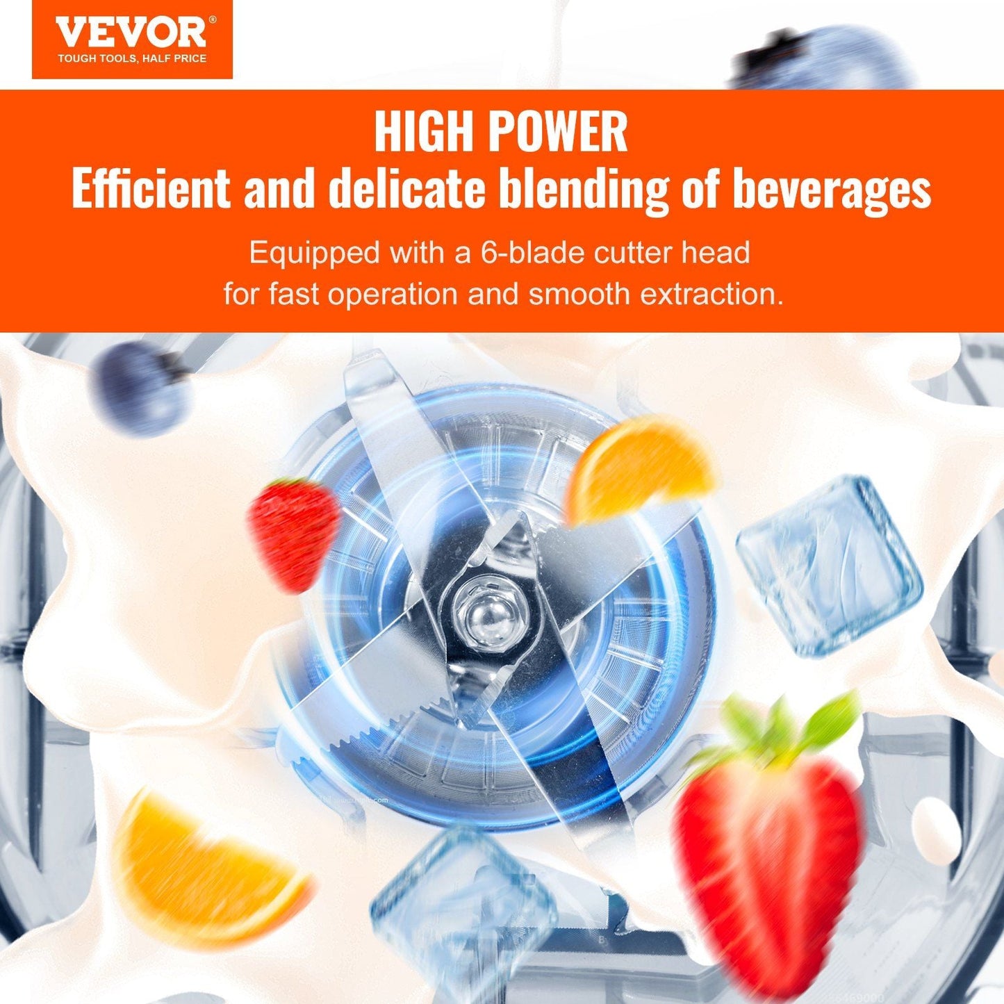 High-Performance Countertop Blender with 68 oz Jar - Ideal for Shakes, Smoothies, and Ice Crushing