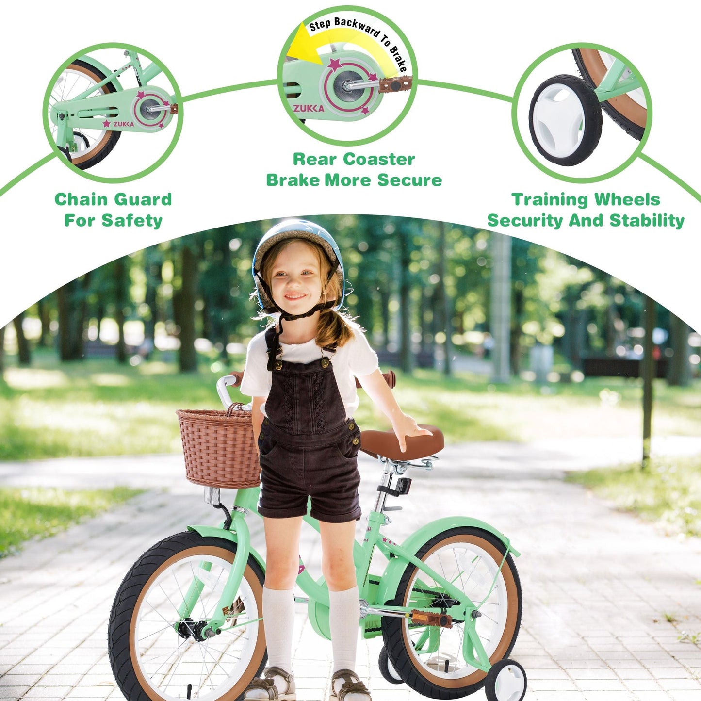 Multiple Colors kids Bike, kids bicycle for 4-7 Years Old Kids,16-inch wheel, Training Wheels Included