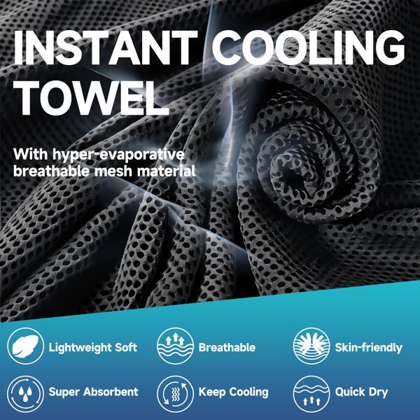 4 packs Super fiber Ice Towel Neck, Soft Breathable Cold Towel Cooling, Yoga, Sports, Golf, Gym, Camping, Running, Fitness, Exercise and More Activities