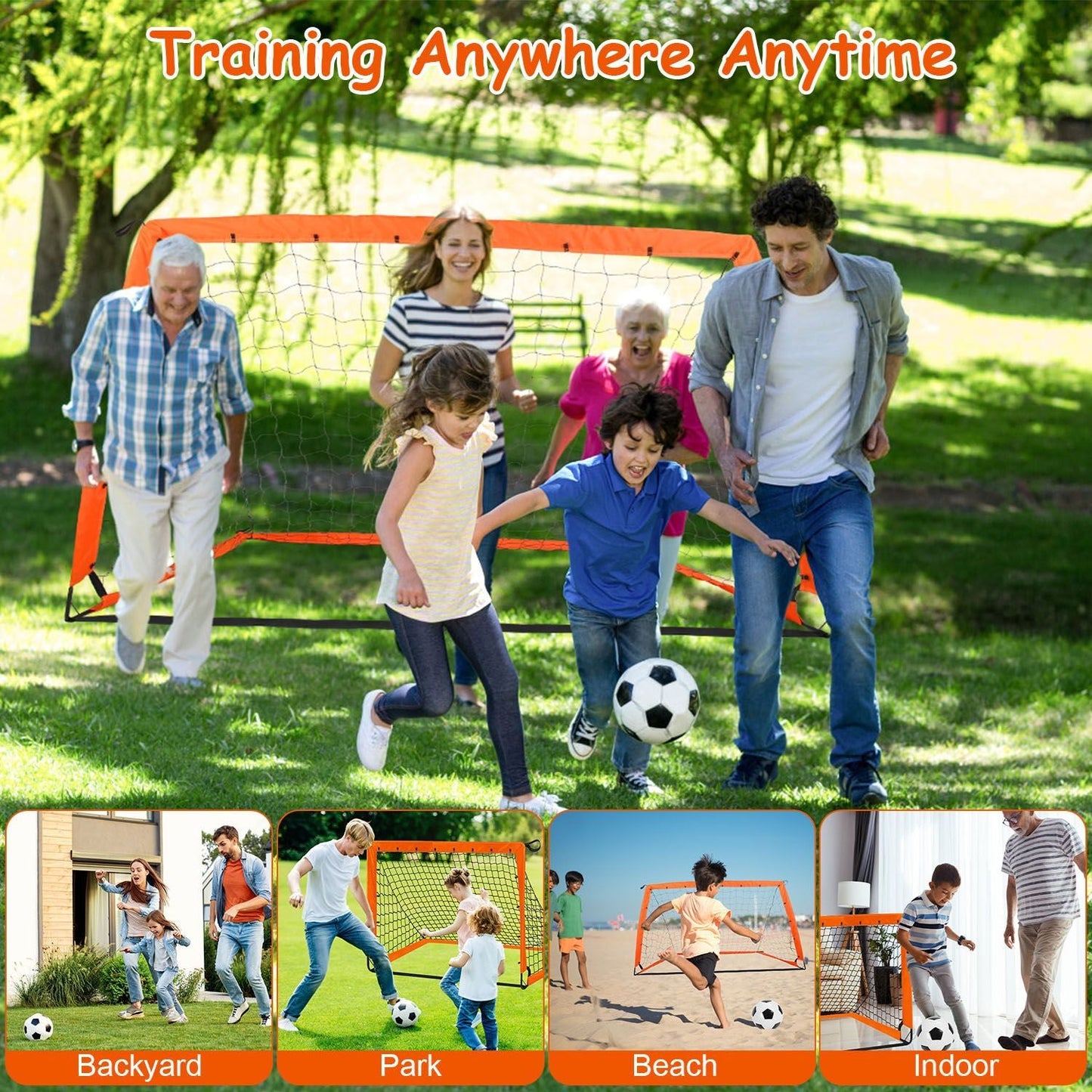 Portable Kids Soccer Training Goal Set with Pump, Cones, and Agility Ladder for Backyard Fun