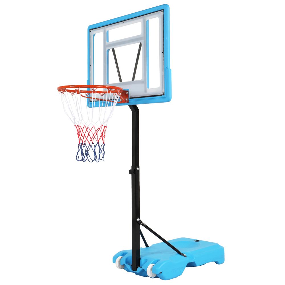 Adjustable PVC Transparent Basketball Hoop - 115-135cm Poolside Frame for Fun Games