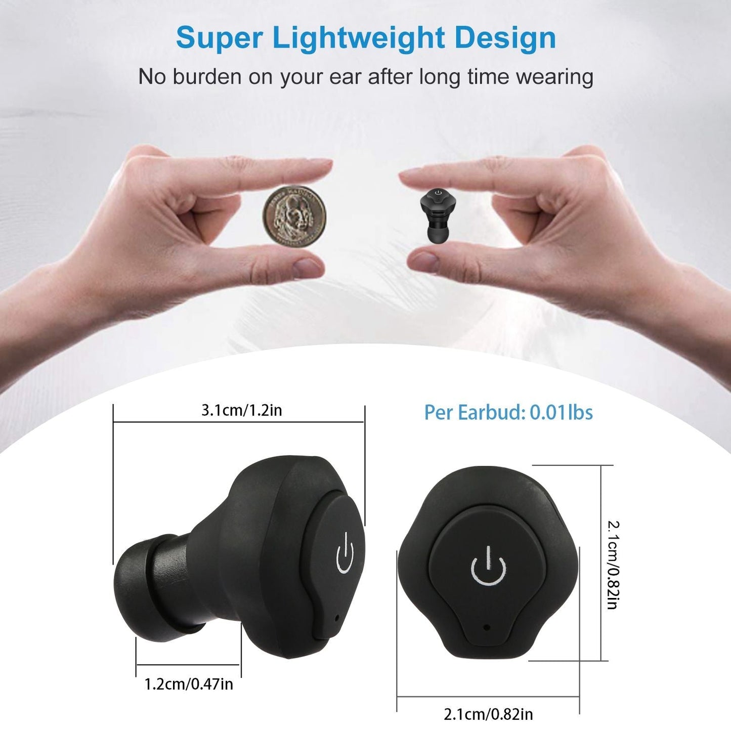 Wireless Earbuds CSR V4.2 In-ear Stereo Headsets IP44 Waterproof Apt-X TWS Headphones Noise Cancelling