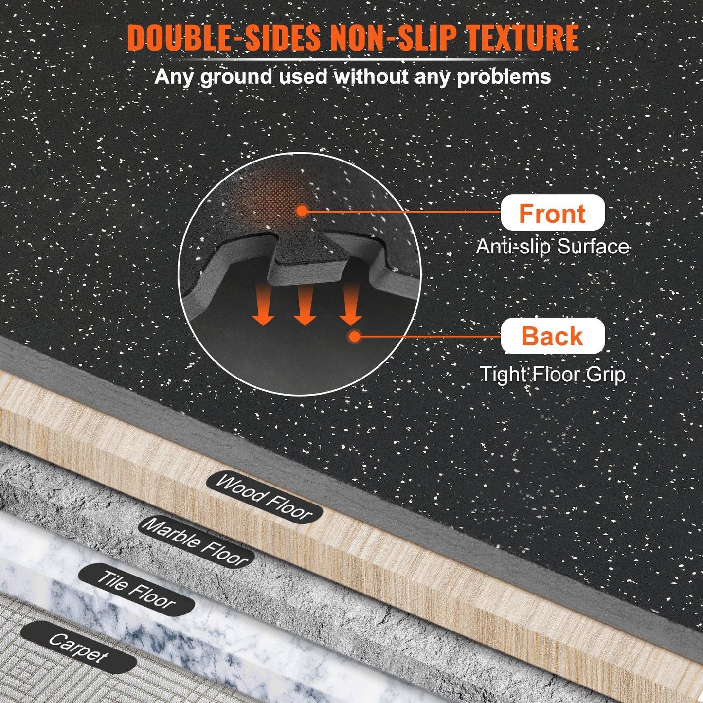 12 PCS 1/2 inch Thick Gym Floor Mats,