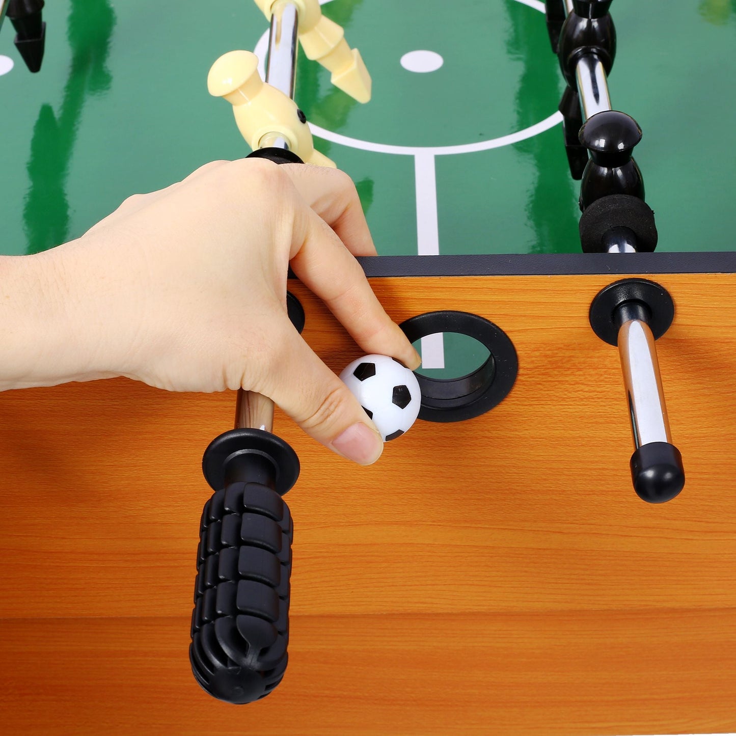 5-in-1 Multi-Game Table - Billiards, Push Hockey, Foosball, Ping Pong, and Basketball brown/red
