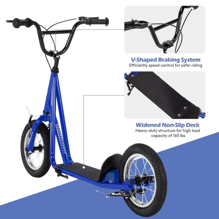 Height Adjustable hoverboard Kid Scooter with 12 Inch Air Filled Wheel