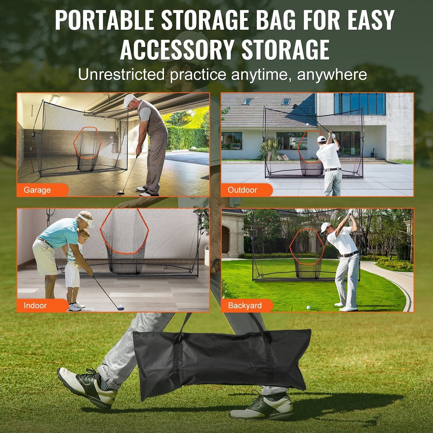 10.8x7ft Golf Practice Net Indoor Personal Driving Range Training golf net