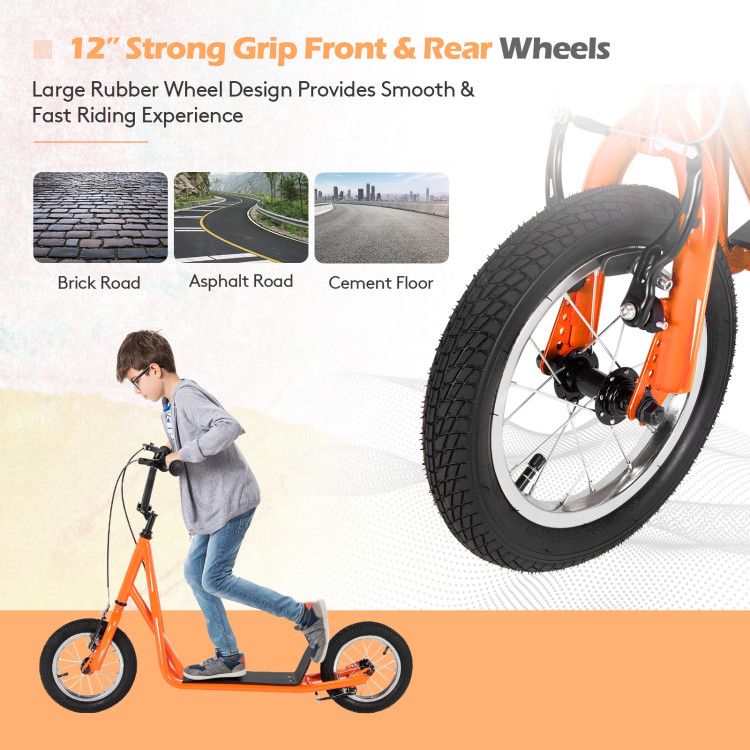 Height Adjustable hoverboard Kid Scooter with 12 Inch Air Filled Wheel