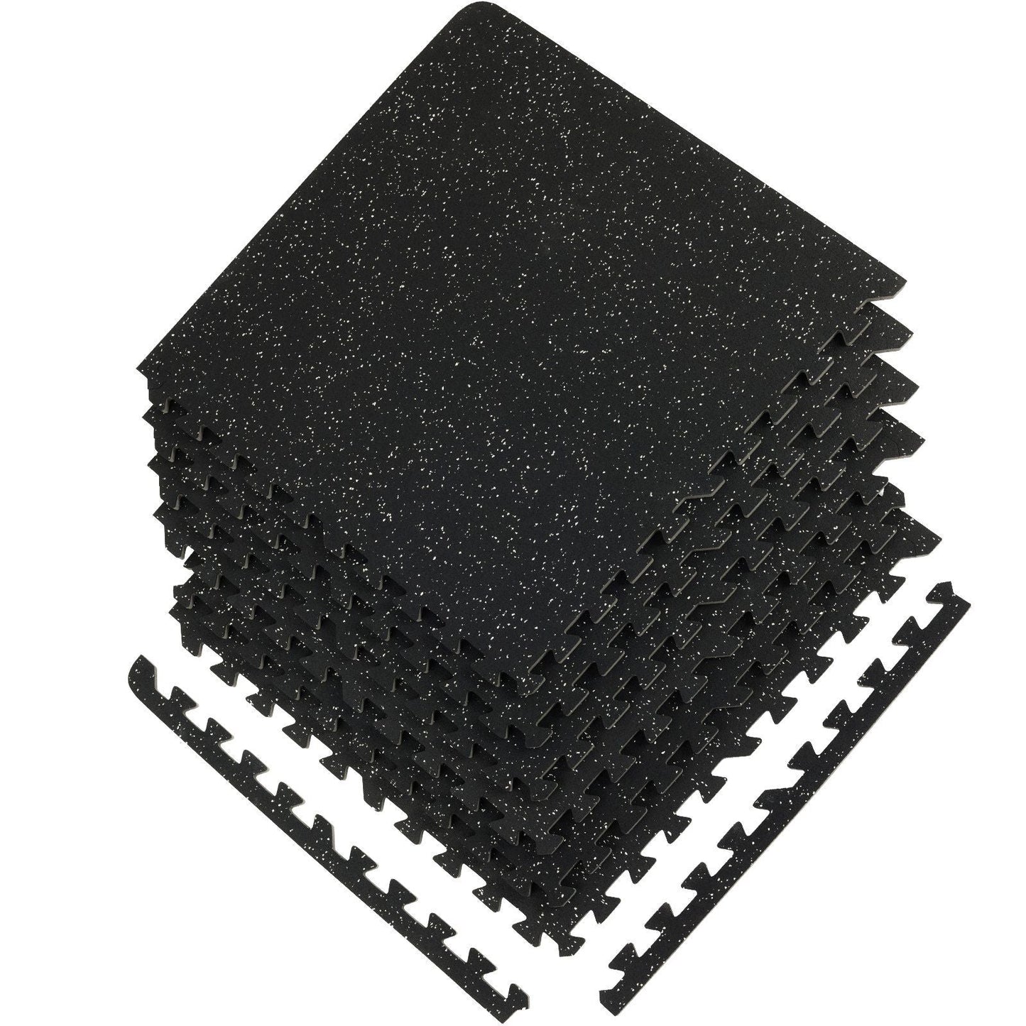 6 PCS 1/2 inch Thick Gym Floor Mats, 24" x 24" EVA Foam & Rubber