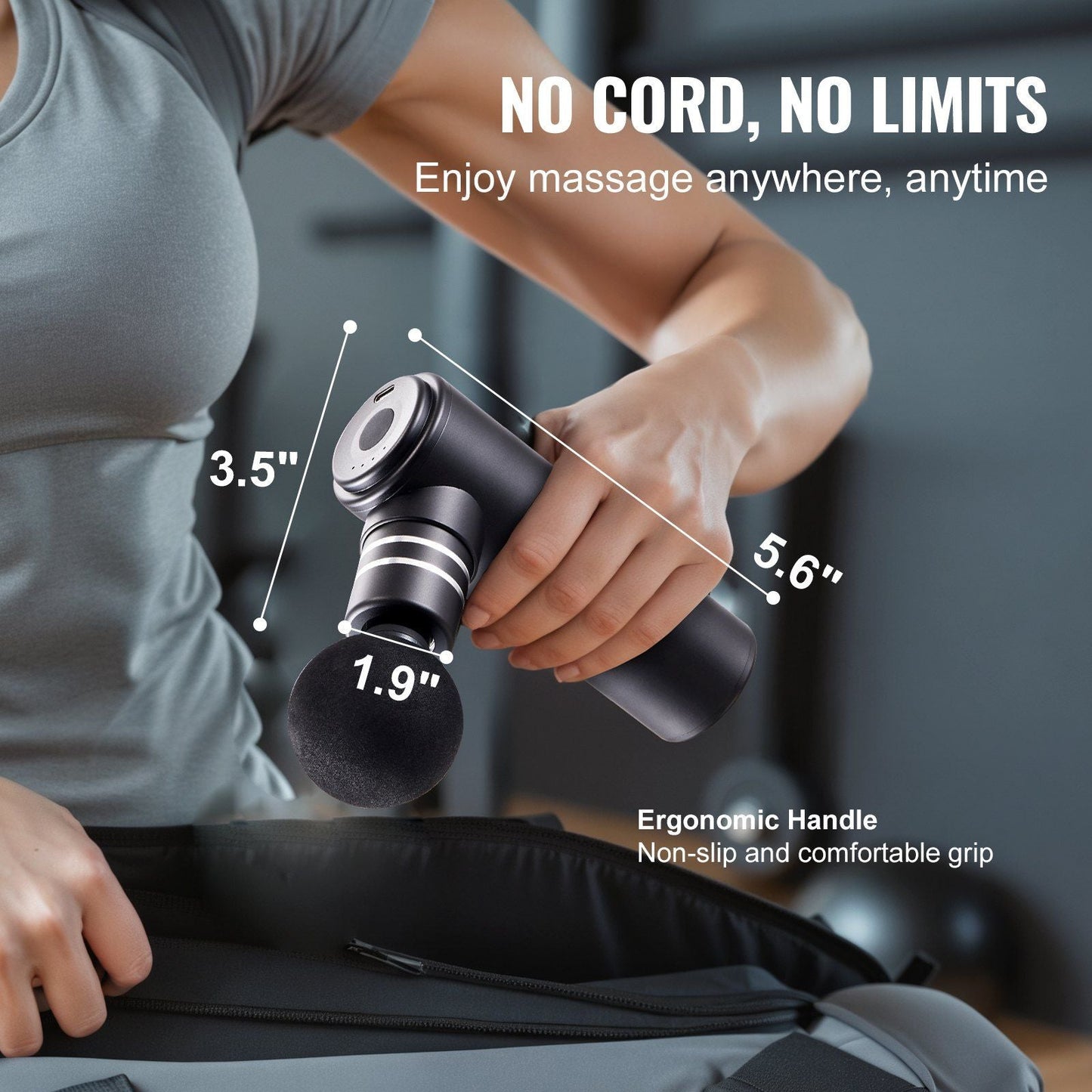 Massage Gun Deep Tissue, Percussion Mini Muscle Massage Gun for Athletes - with 4 Speed Levels & 4 Massage Heads, 12V 2500mAh Batteries, Handheld Massage Gun for Pain Relief, Muscle Relaxation