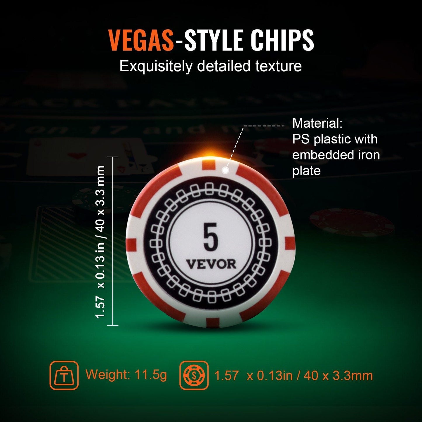 casino Chip Set, 500-Piece Poker chips Set,