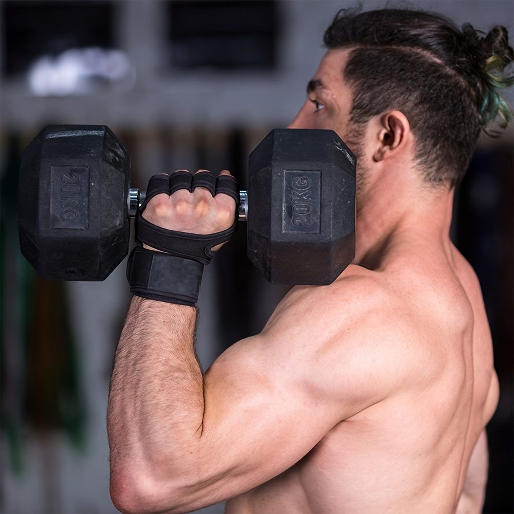 1 Pairs Unisex Weight lifting gloves Training Gloves Fitness Sports Body Building Gymnastics Gym gloves Hand Wrist Palm Protector Gloves