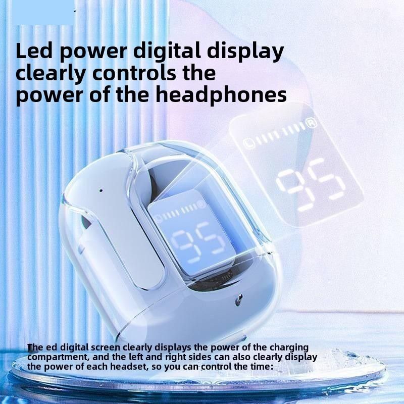 Transparent Wireless On-Ear In-Ear Bluetooth Noise Cancellation 5.3 Sports earbuds