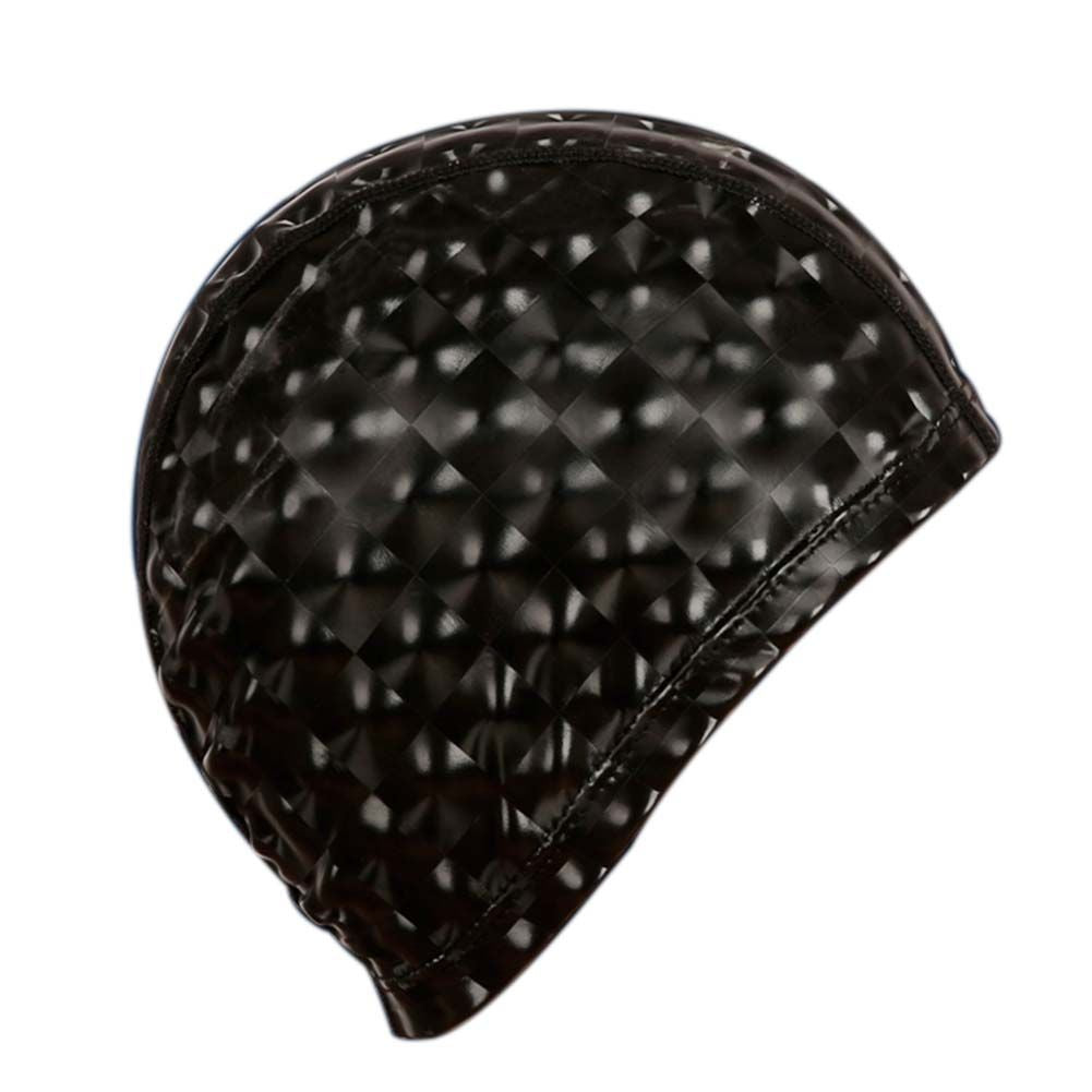 one size Swim Caps Waterproof Swimming Cap, Black, 2 Pack Solid Color