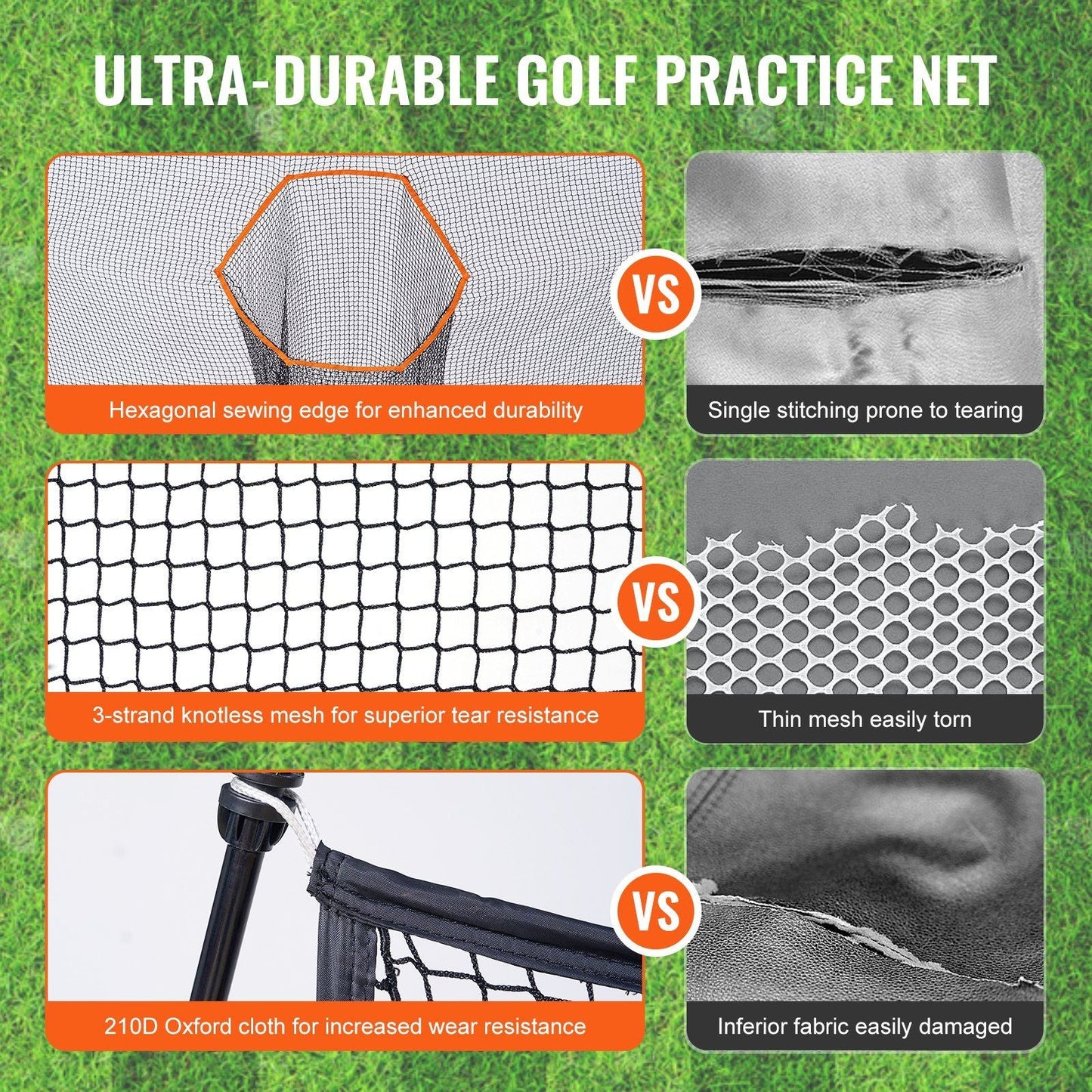 10.8x7ft Golf Practice Net Indoor Personal Driving Range Training golf net