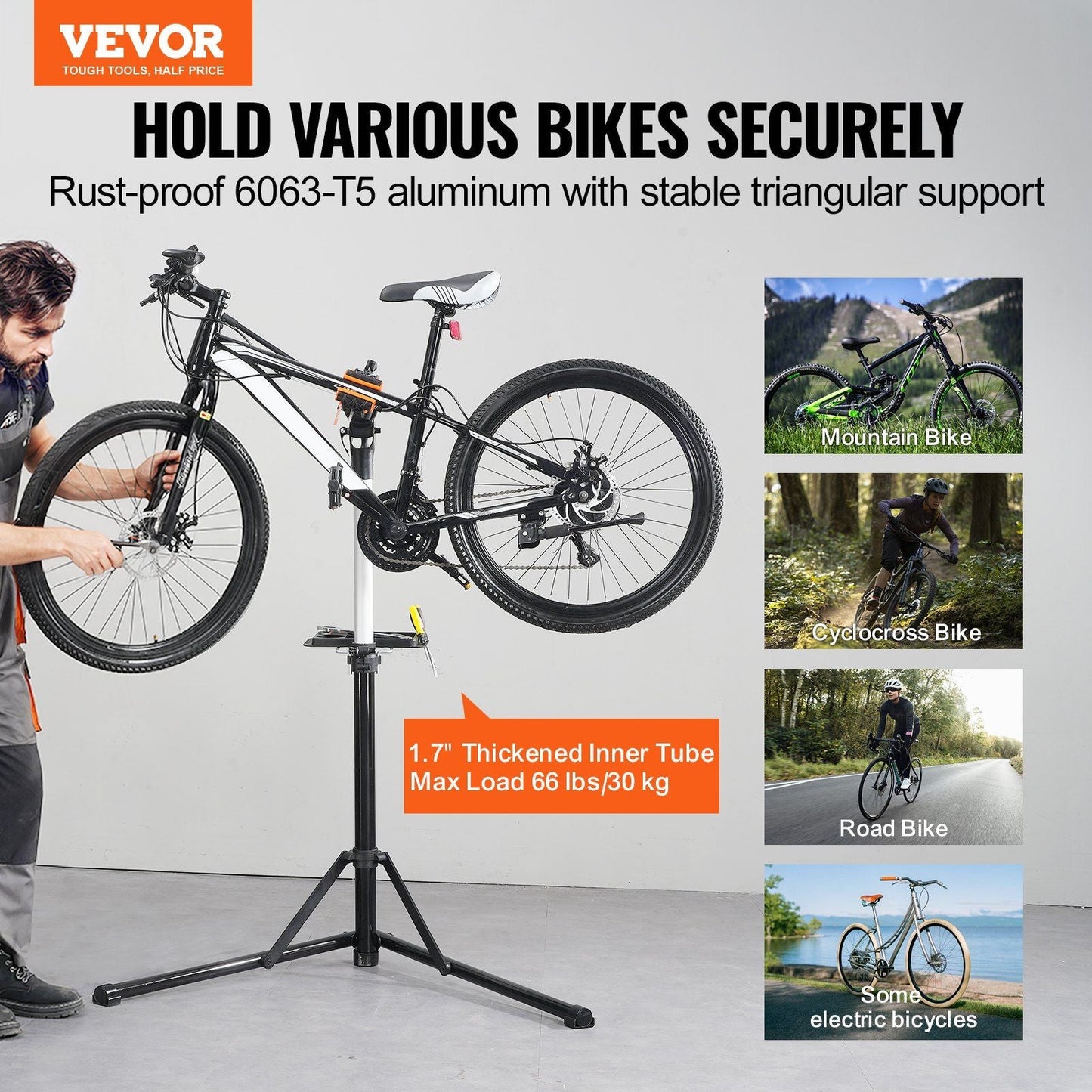 Bike Repair Stand, 66 lbs. Heavy-duty Aluminum