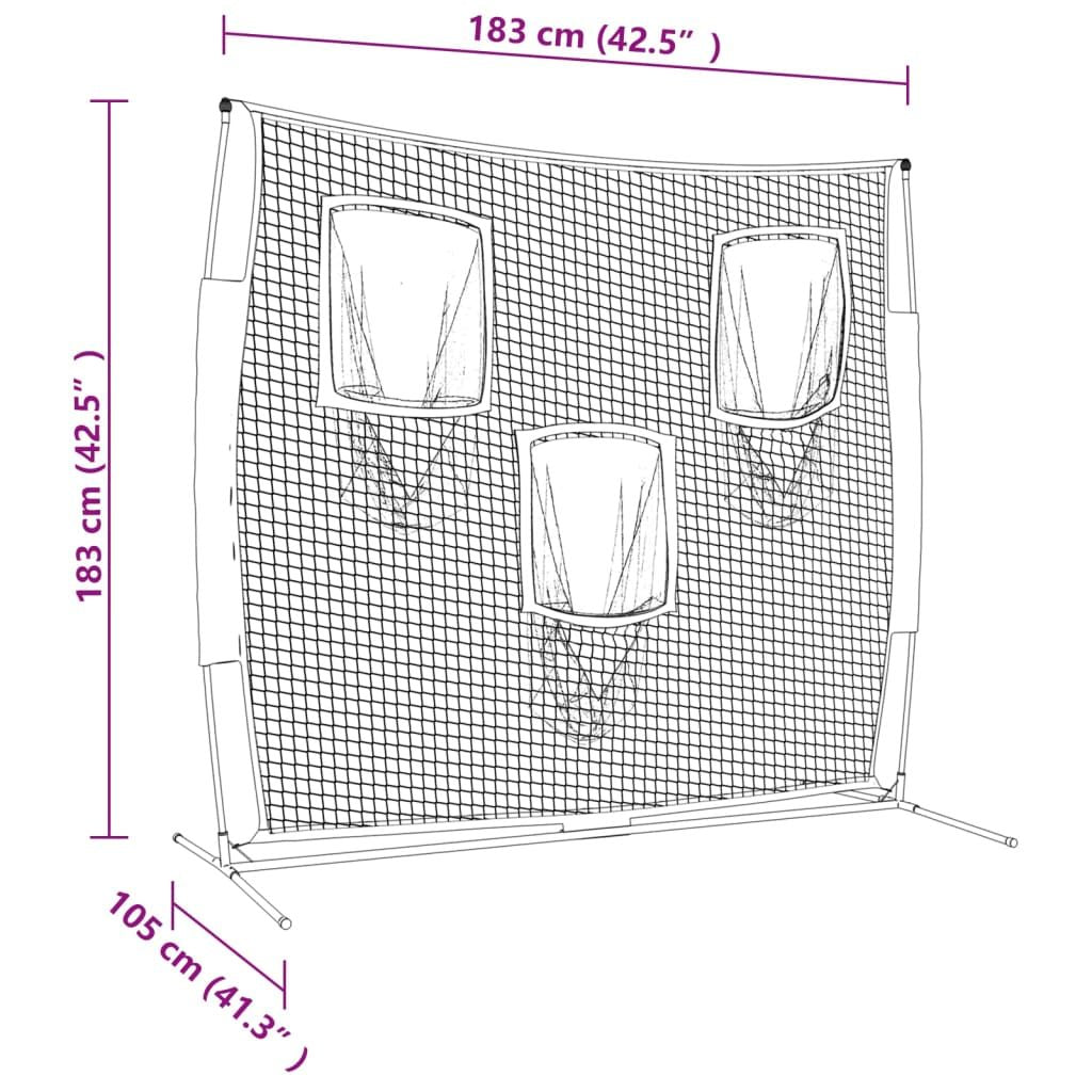 Portable Baseball and Softball Hitting Net large Triple Practice Net for Hitting, Batting, Throwing, Pitching and Backstop,Perfect for Solo or Team,Easy Set Up and Carrying