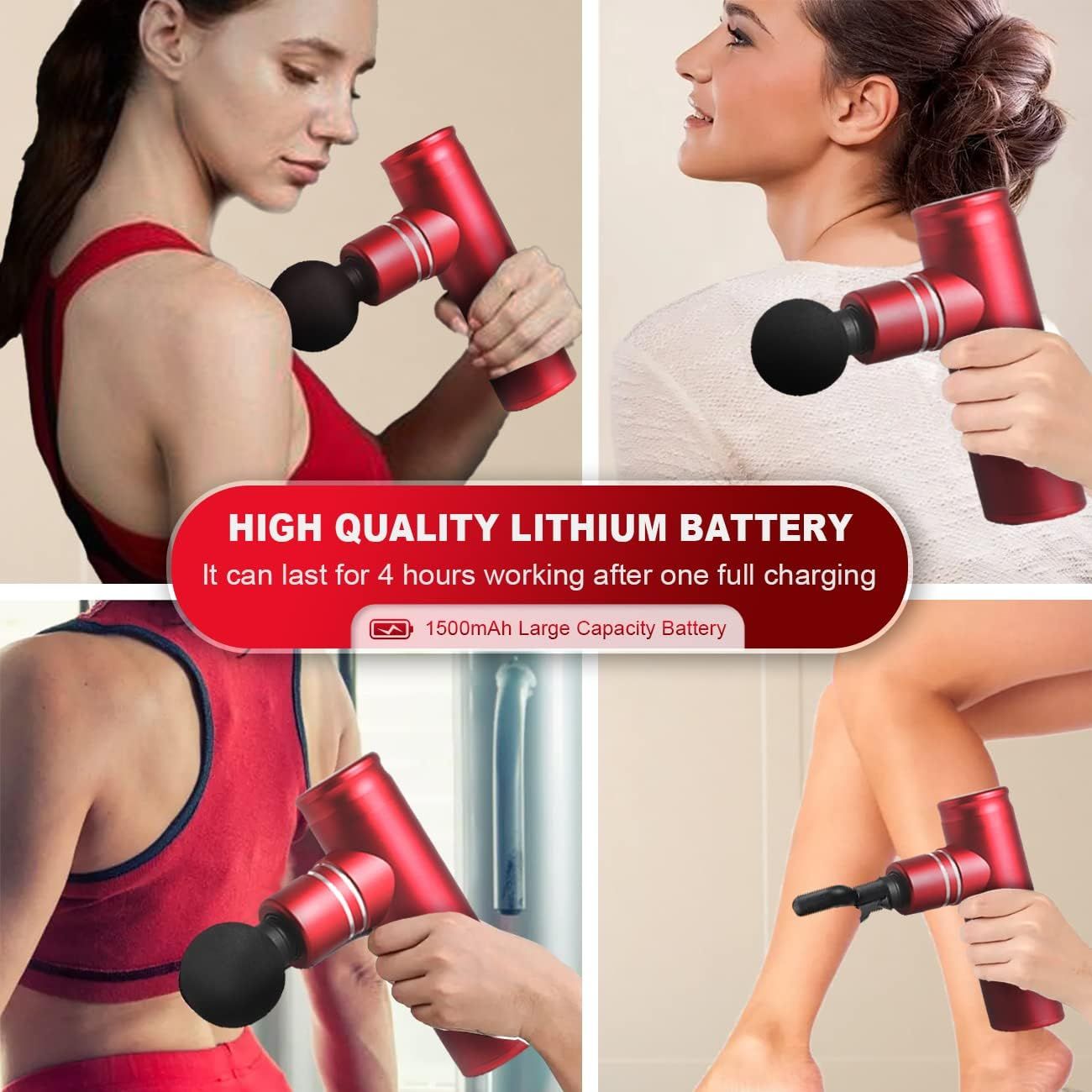 Professional Muscle Therapy Massage Gun - Deep Tissue Relief with 3 Speeds & 4 Attachments for Home & Gym