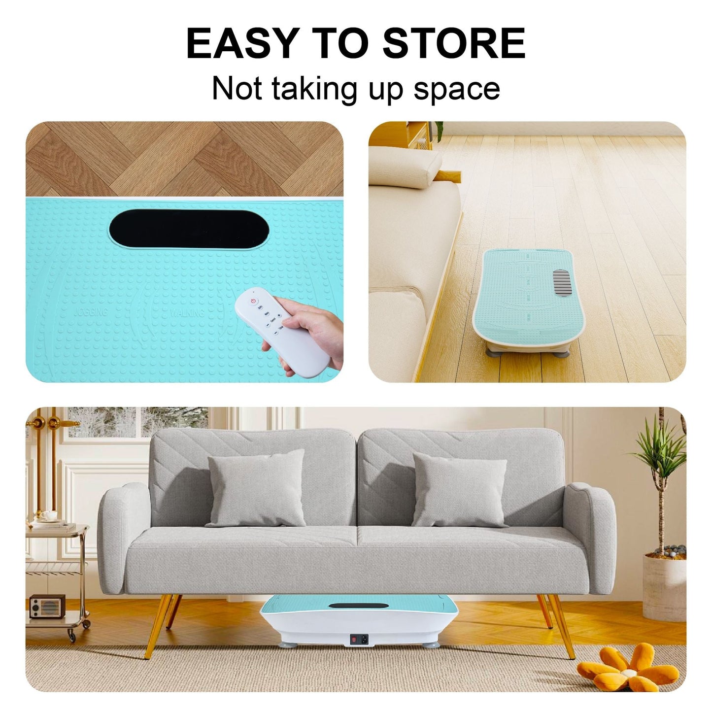 Silent Vibration Plate Crazy Fitness Massage 10-Frequency Weight Loss & Fat Burner Body Shaking Machine For Unisex Blue