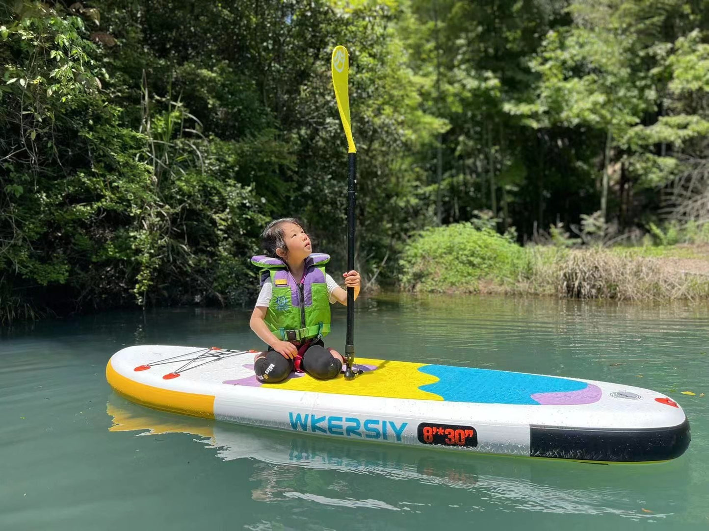 inflatable paddle board 8' Kids Sup including sup paddle, paddleboard backpack, pump, leash